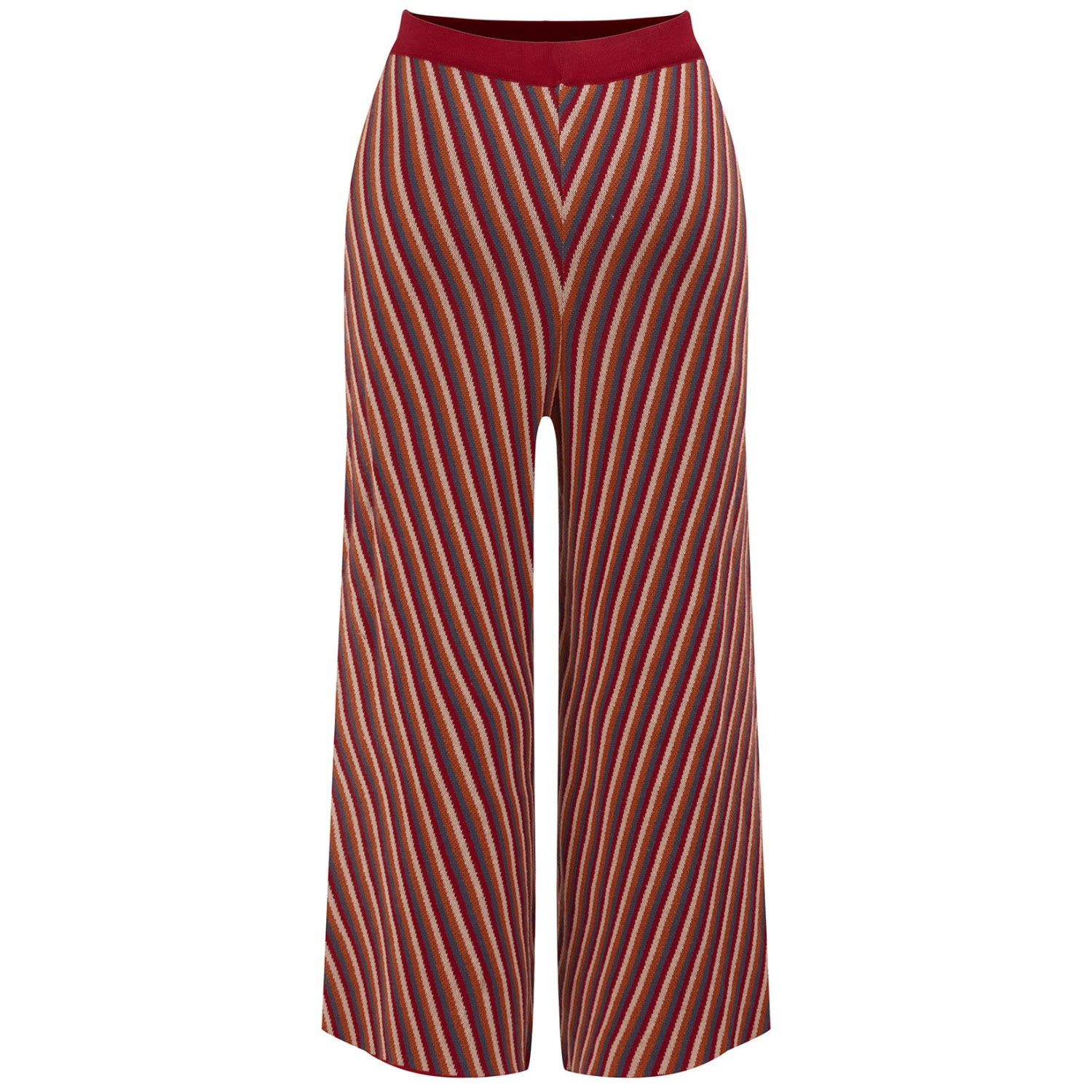 Peraluna Jacquard Striped Women's Knitwear Culotte Pants - Multicolour