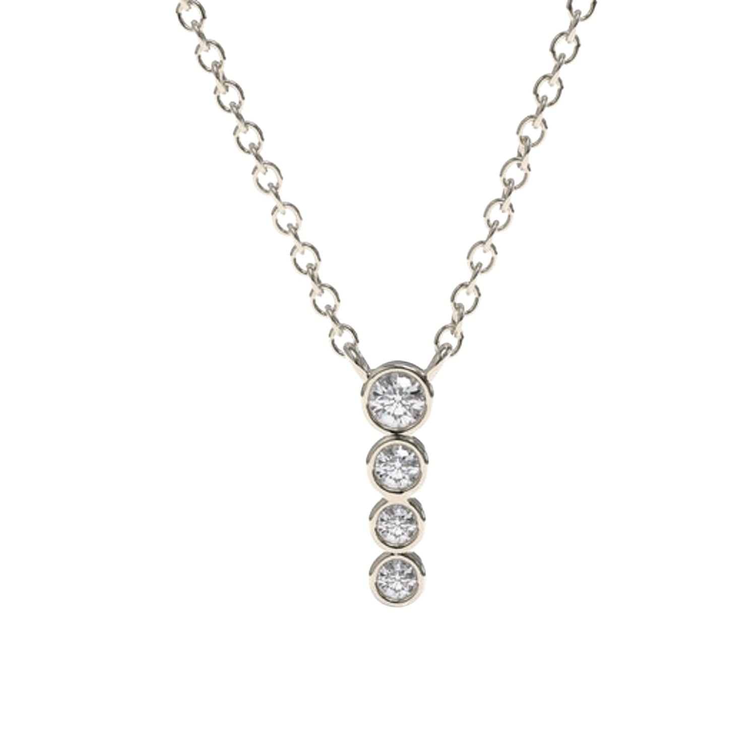 Women’s Circinius Four Diamond Bar Silver Necklace Lily Flo Jewellery