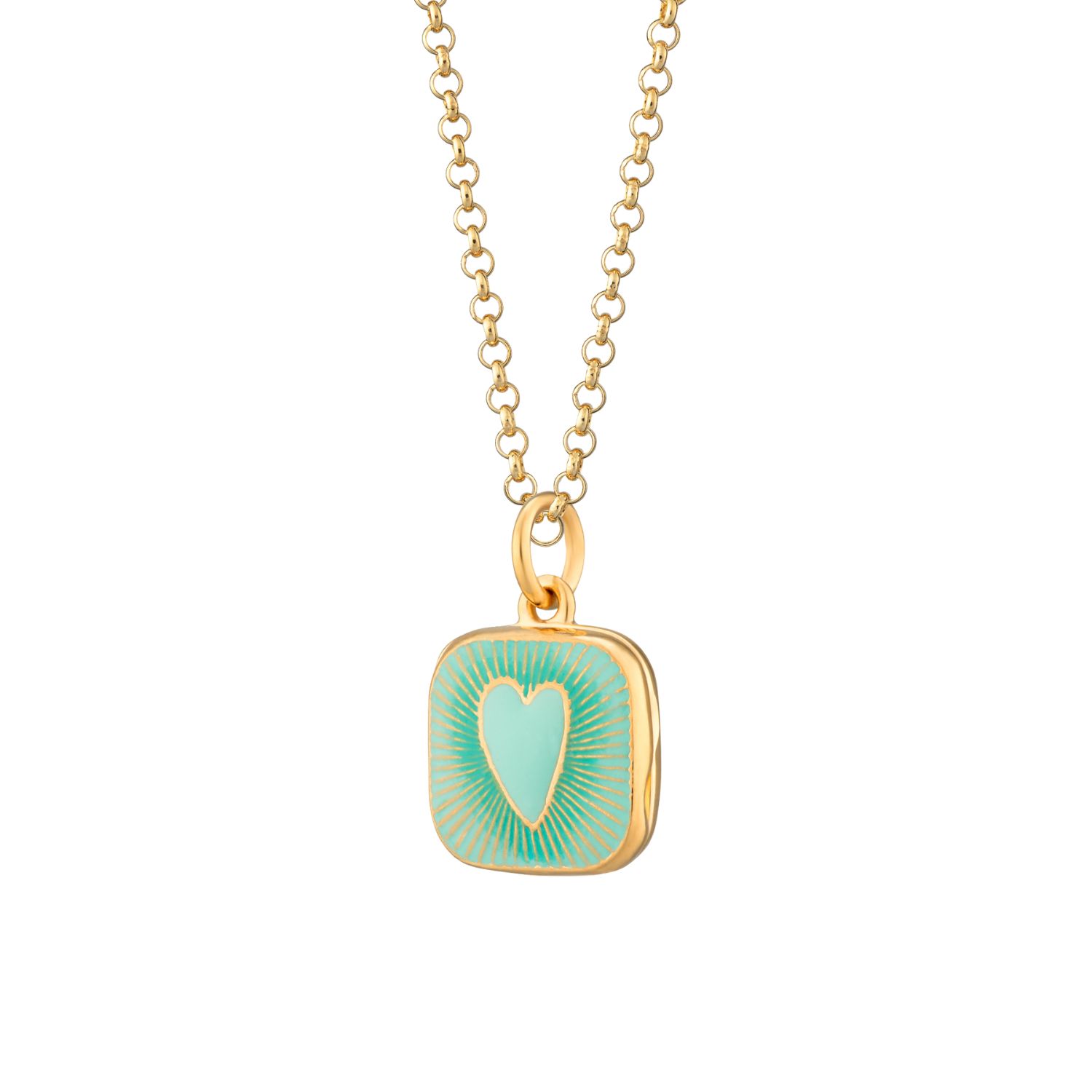 Women’s Gold / Blue Gold Plated Turquoise Heart Locket Necklace Lily Charmed