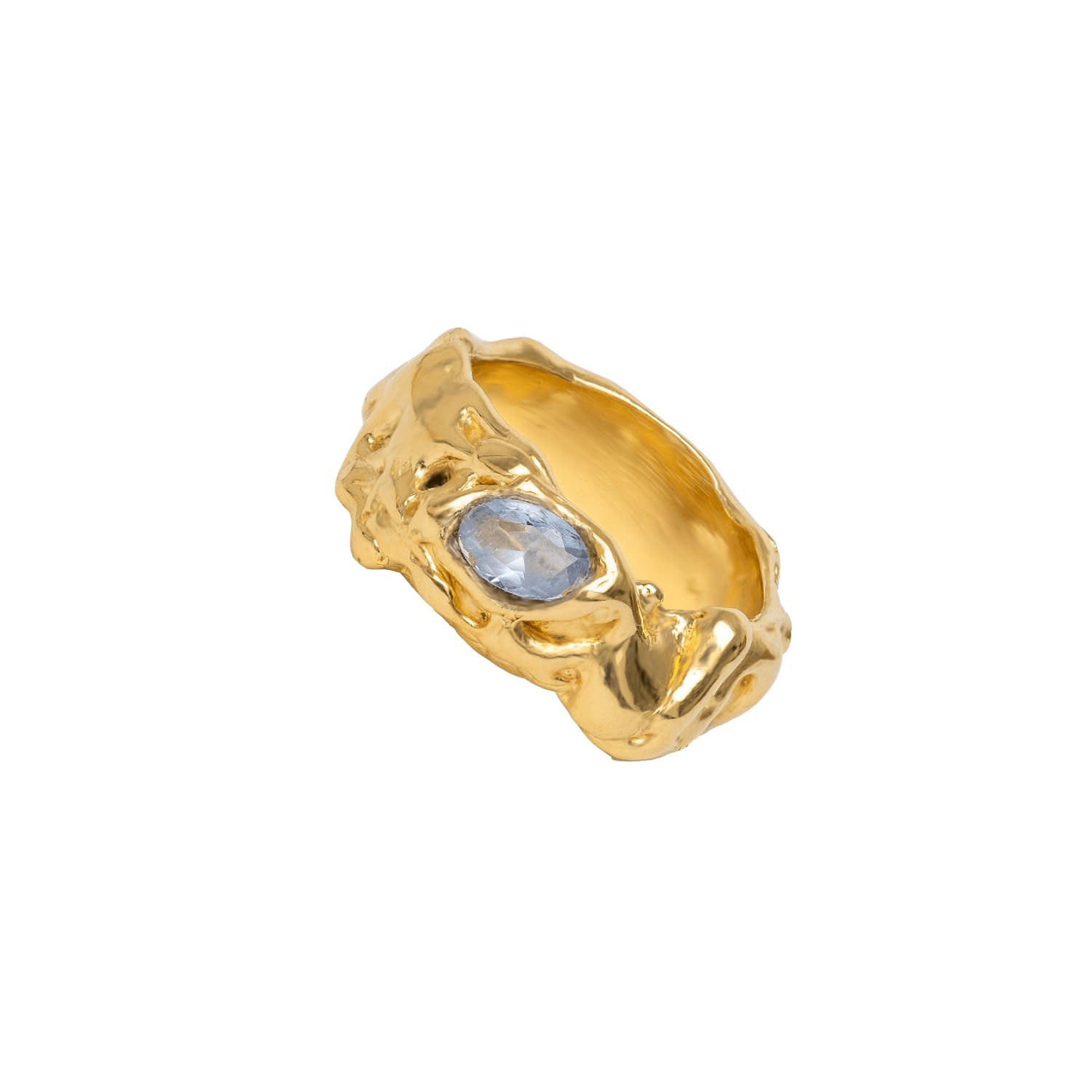 Women’s Blue / Gold Aquamarine Judy Ring Medium Size Lavani Jewels