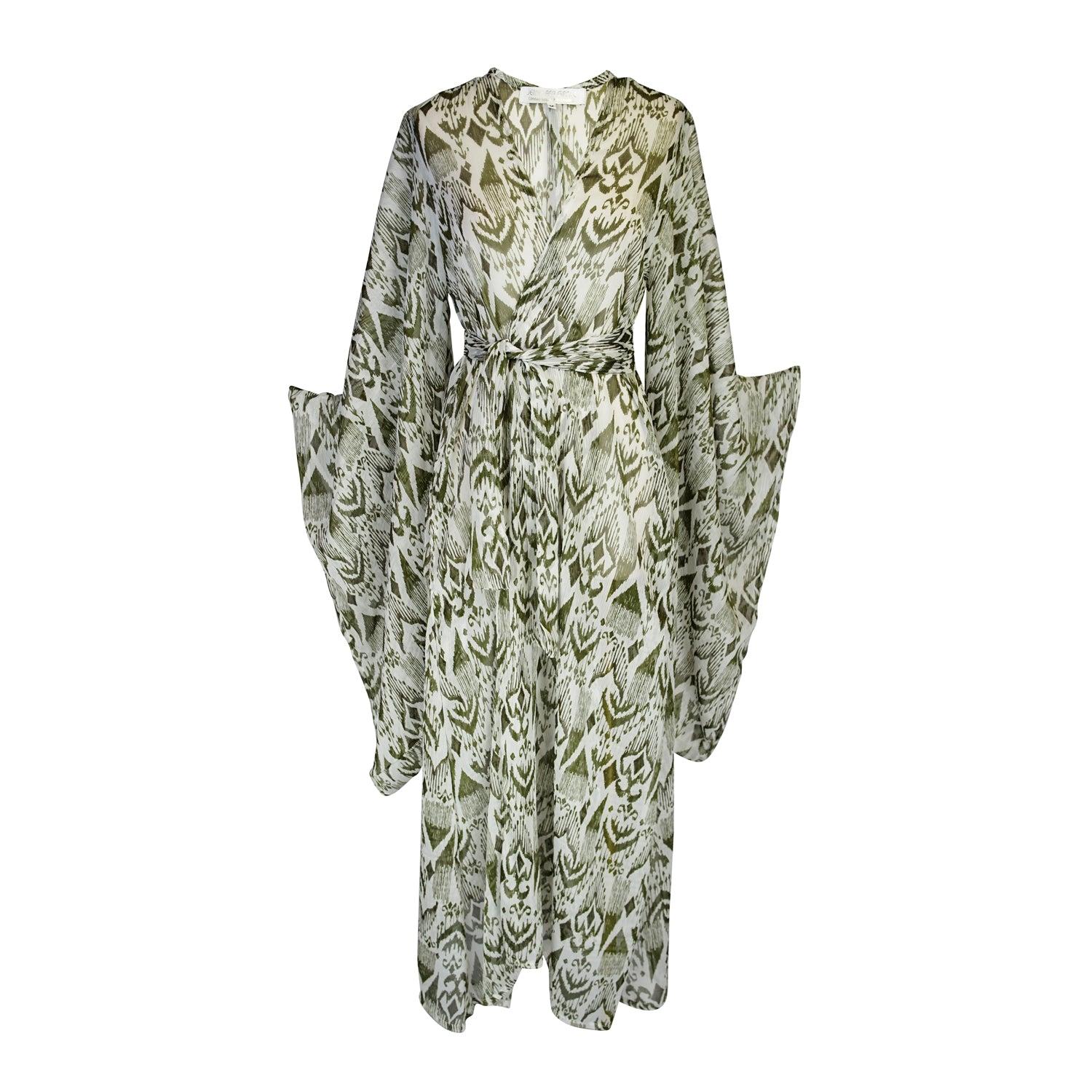 Women's White Shiri Print Kimono | Large | Jennafer Grace