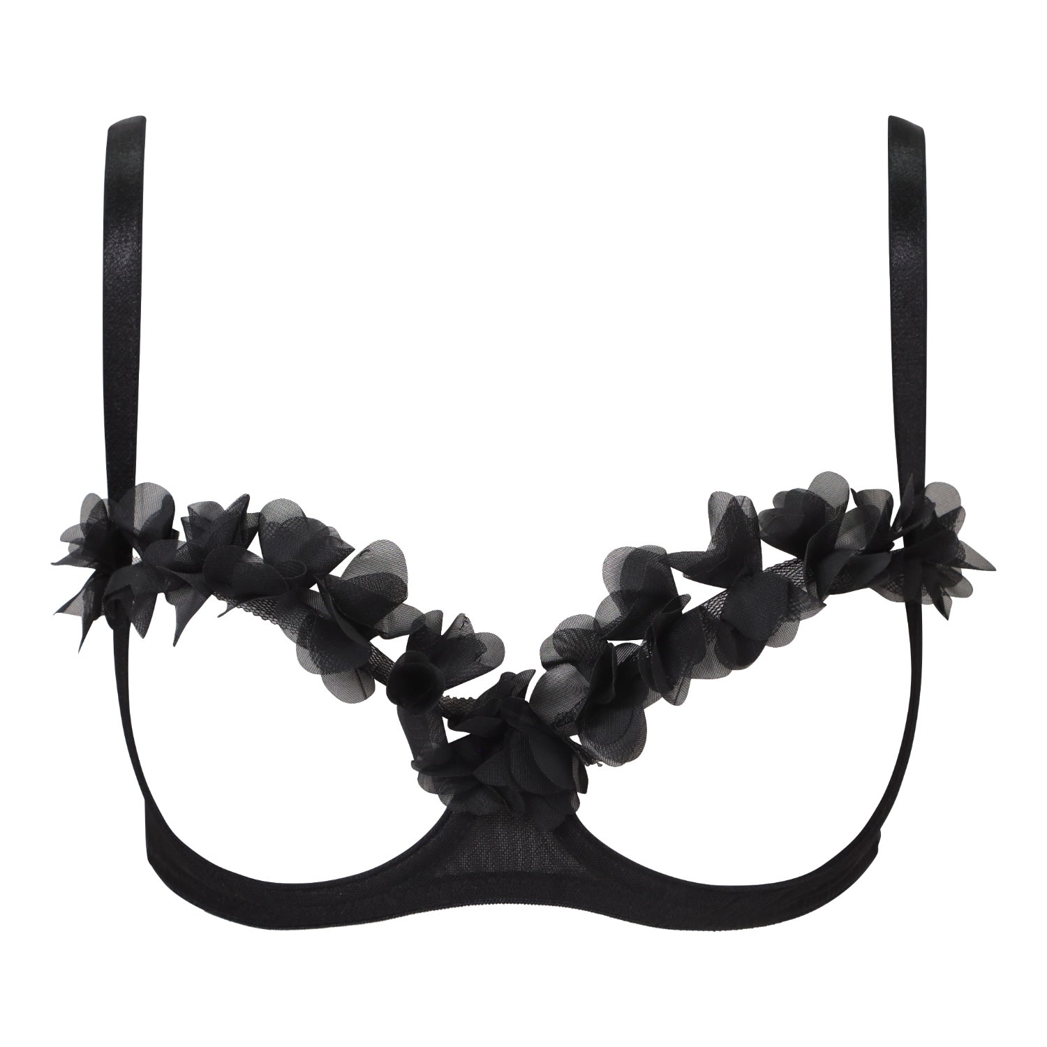 Belle-et-bonbon Women's Fifi Black Petal Bralette In Black