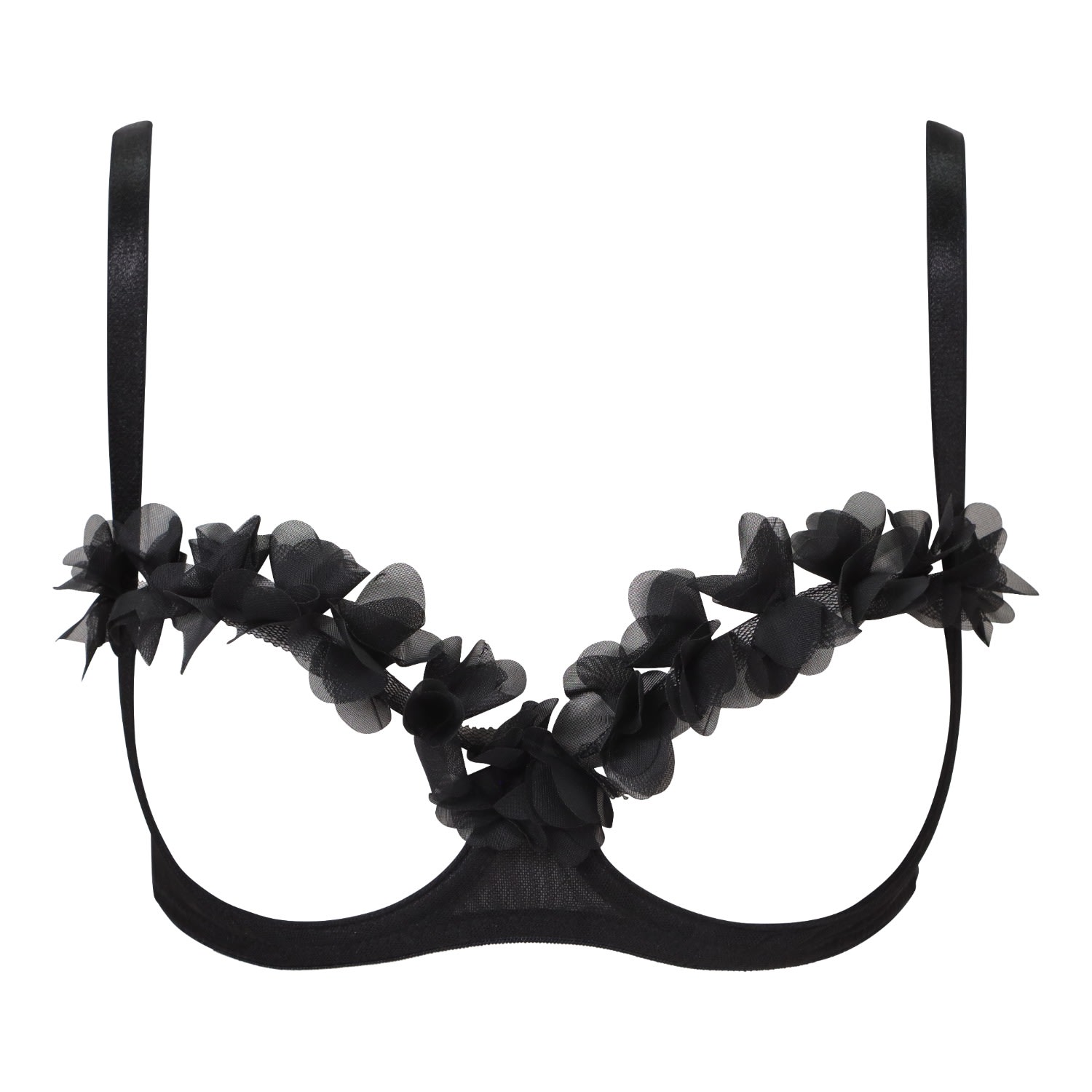 Women’s Fifi Black Petal Bralette Extra Small Belle-Et-Bonbon