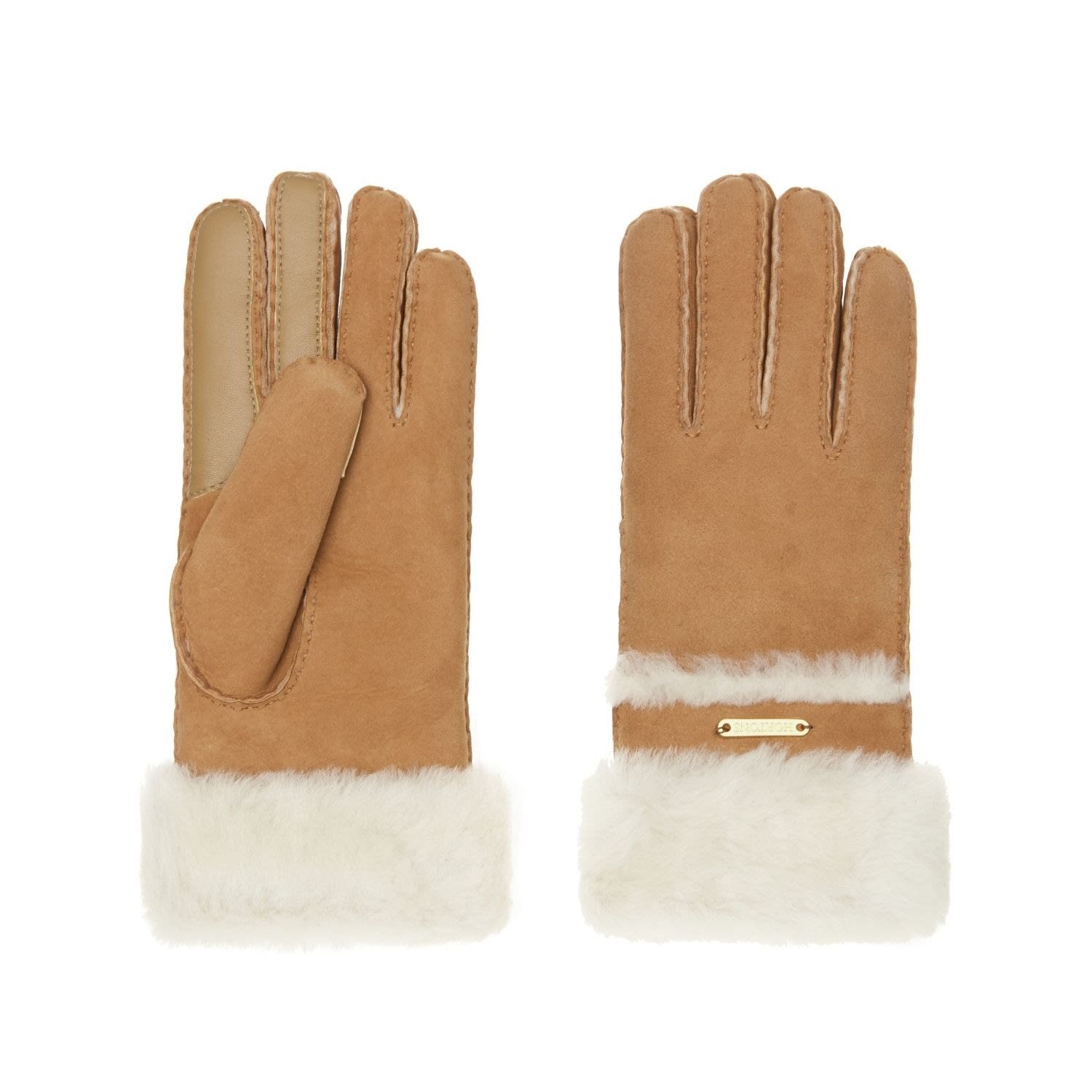 Hortons England Women's Ledbury Sheepskin Gloves - Neutrals In Yellow