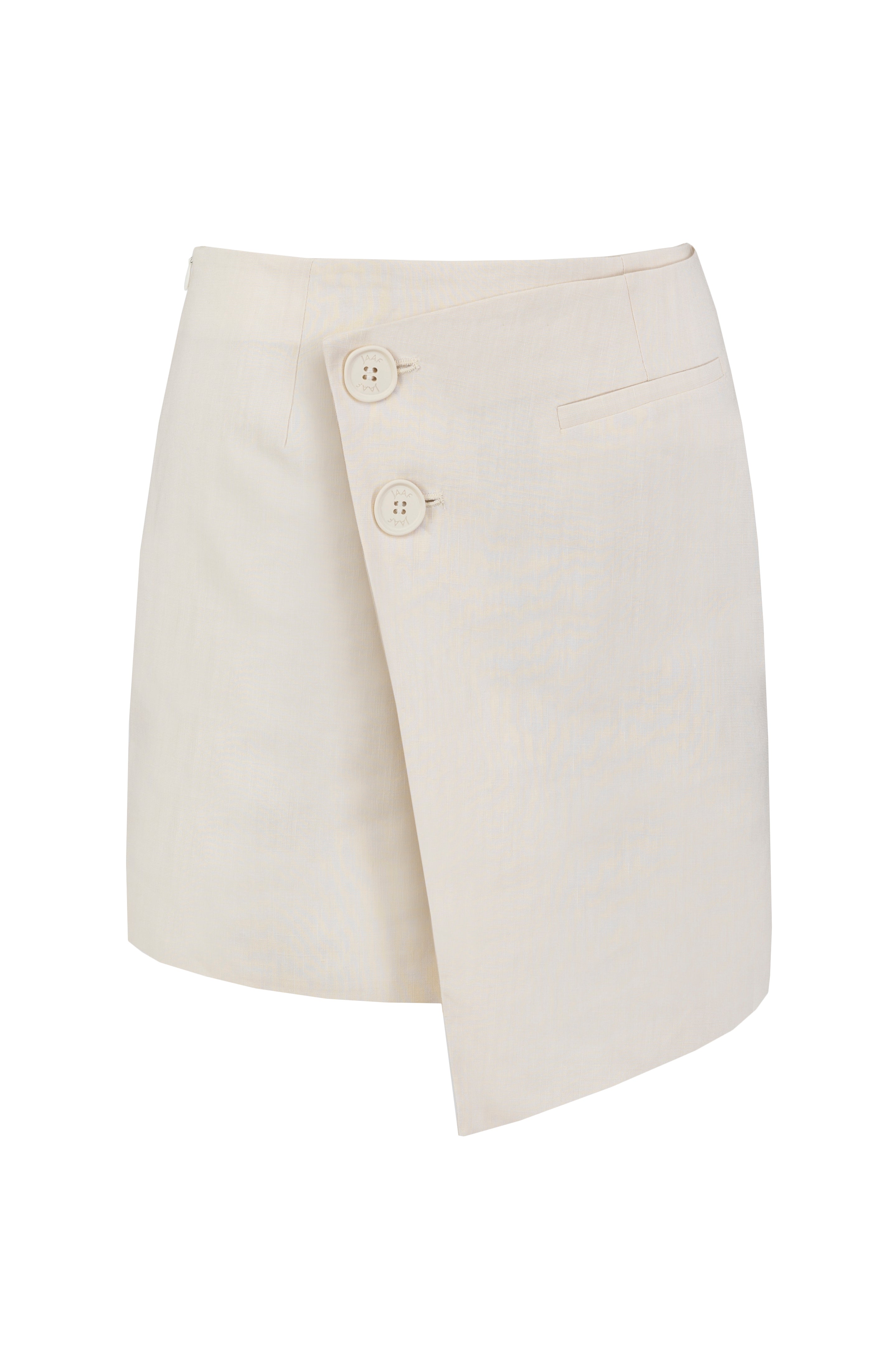 Shop Jaaf Women's Neutrals Asymmetric Mini Skirt In Sandy Beige