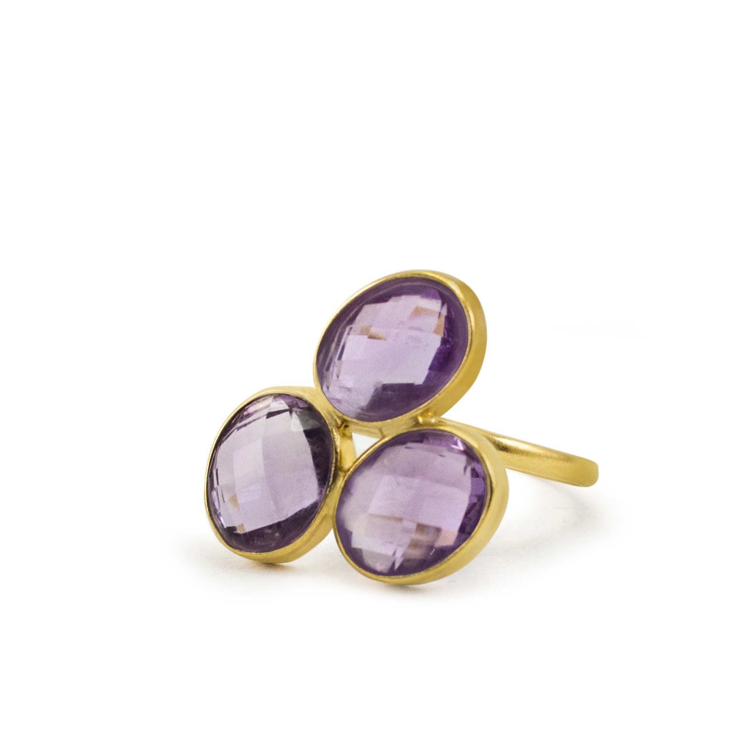 Women’s Pink / Purple Panarea Amethist Gold Ring Vintouch Italy