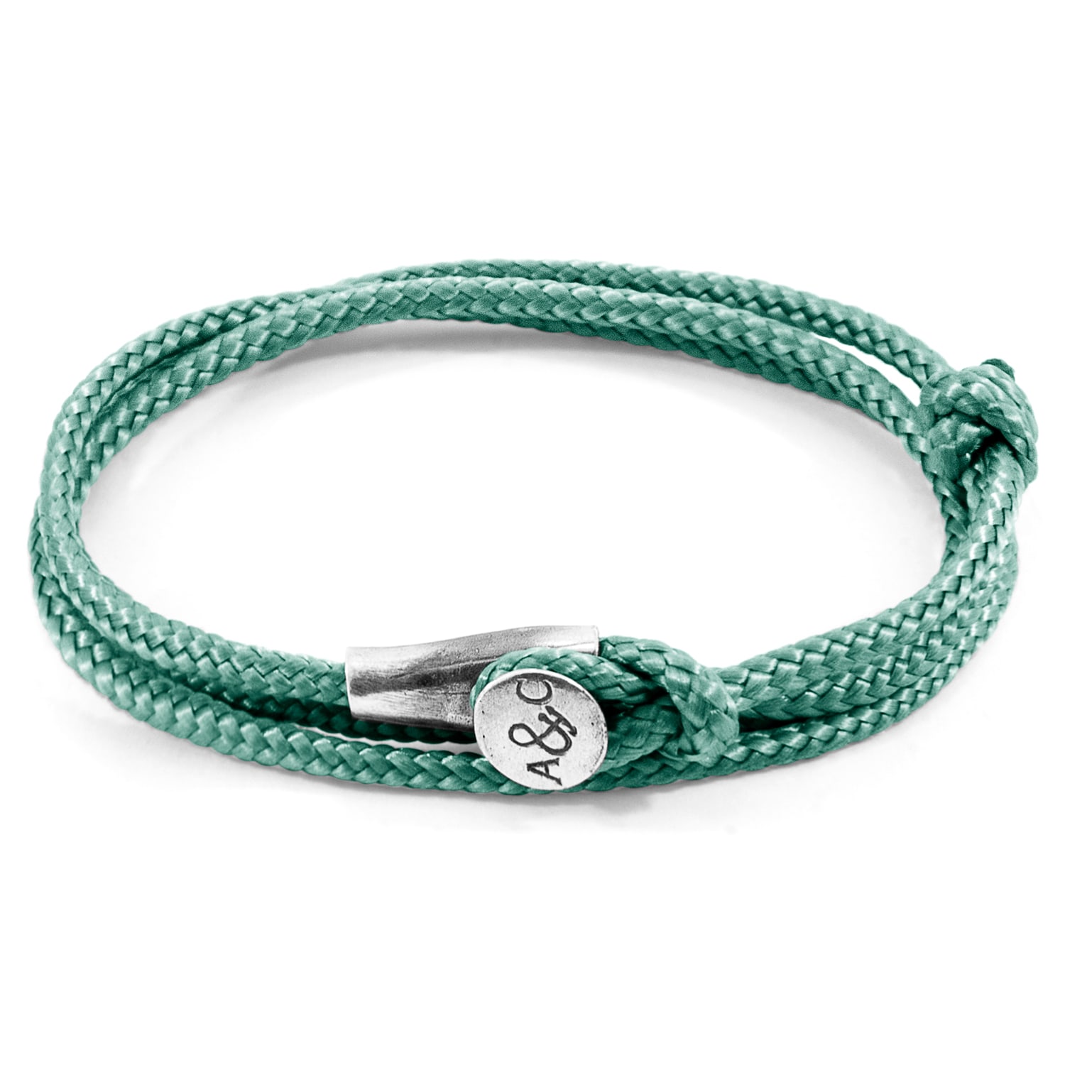 Anchor & Crew Women's Mint Green Dundee Silver & Rope Bracelet In Green