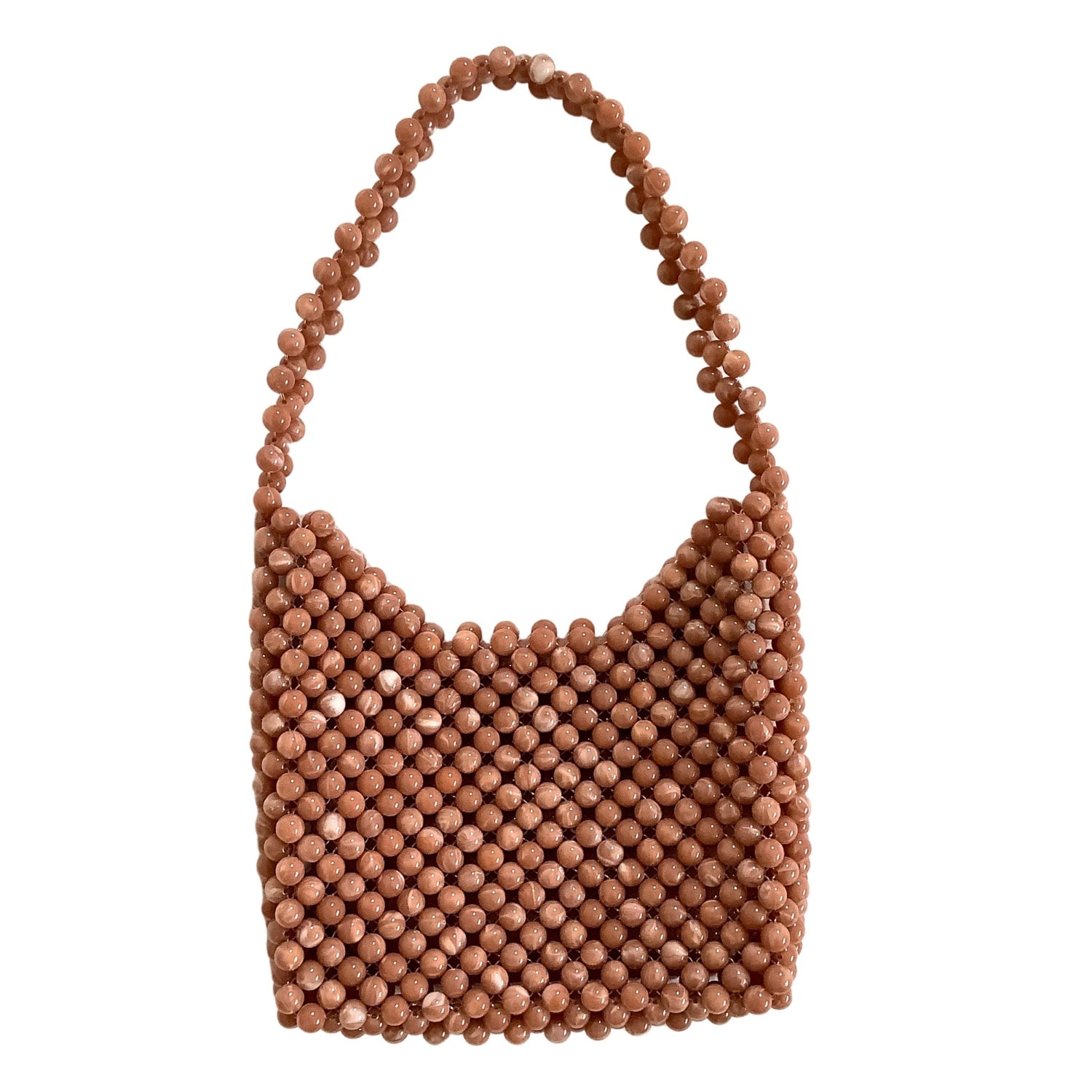Pink Haley Women's Brown Aurora Beaded Clutch In Marble Mauve In Brown