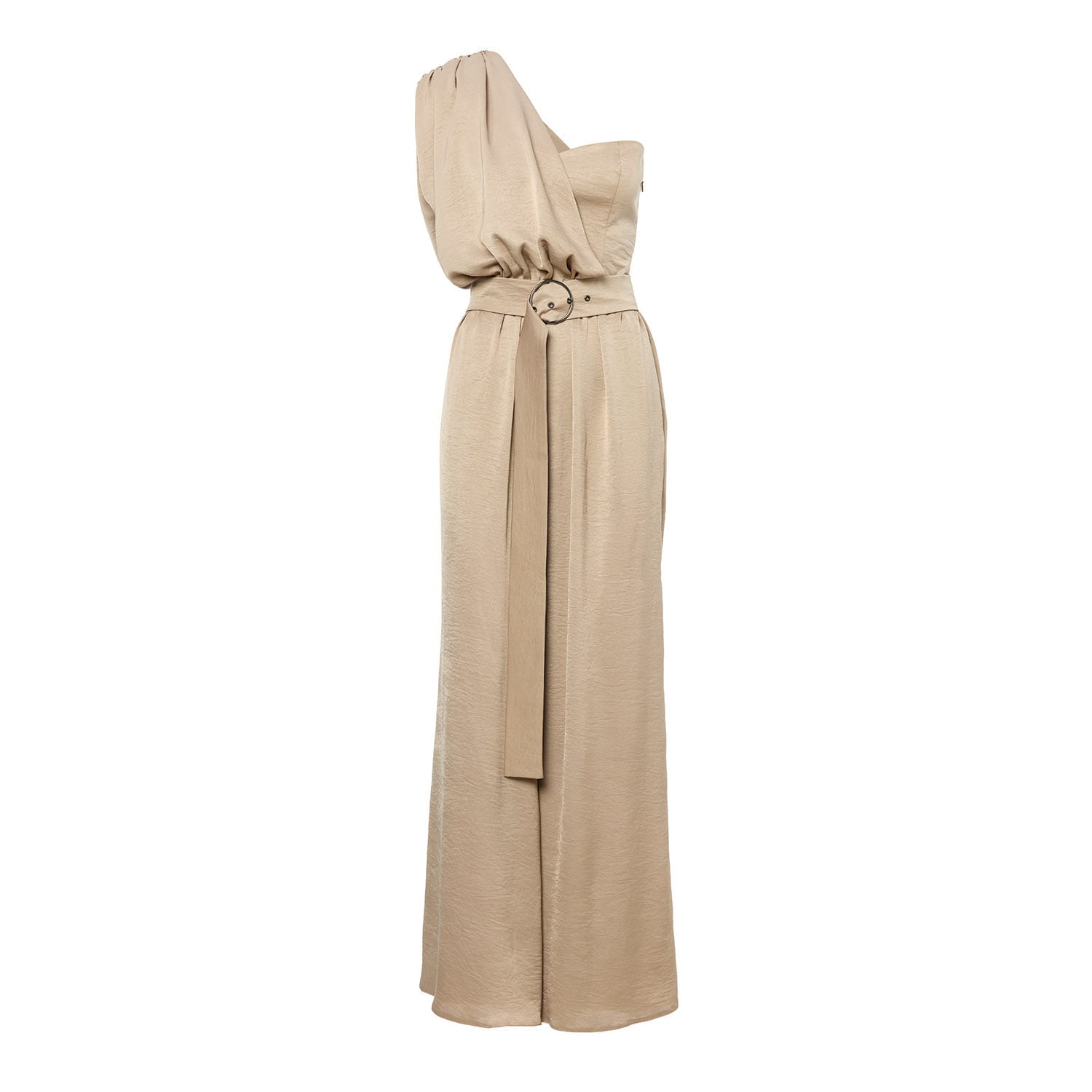 Bluzat Women's Neutrals Beige Maxi Jumpsuit With Belt In Beige