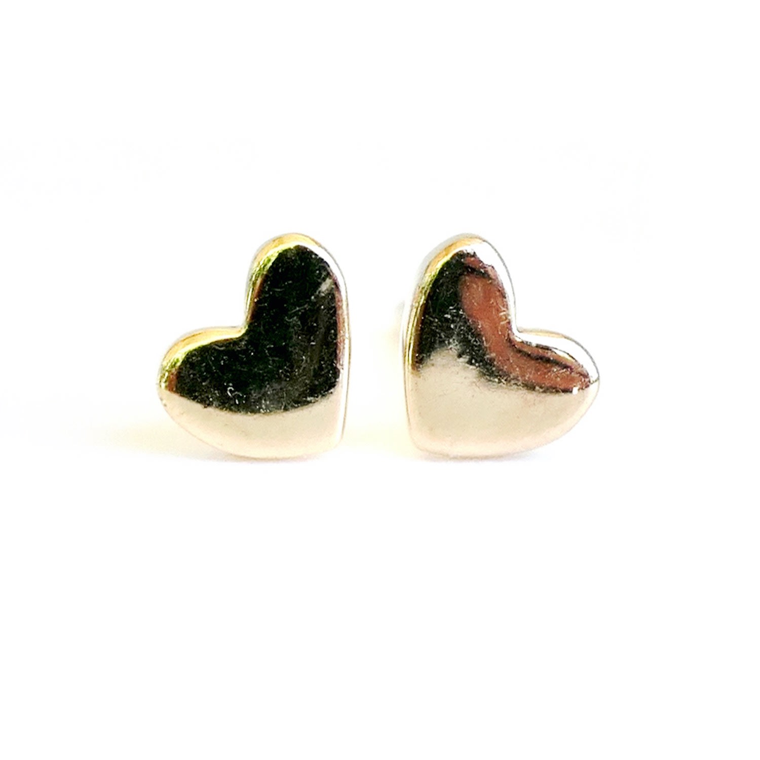 Lime Tree Design Women's Mini Heart Stud Earrings - Gold Vermeil