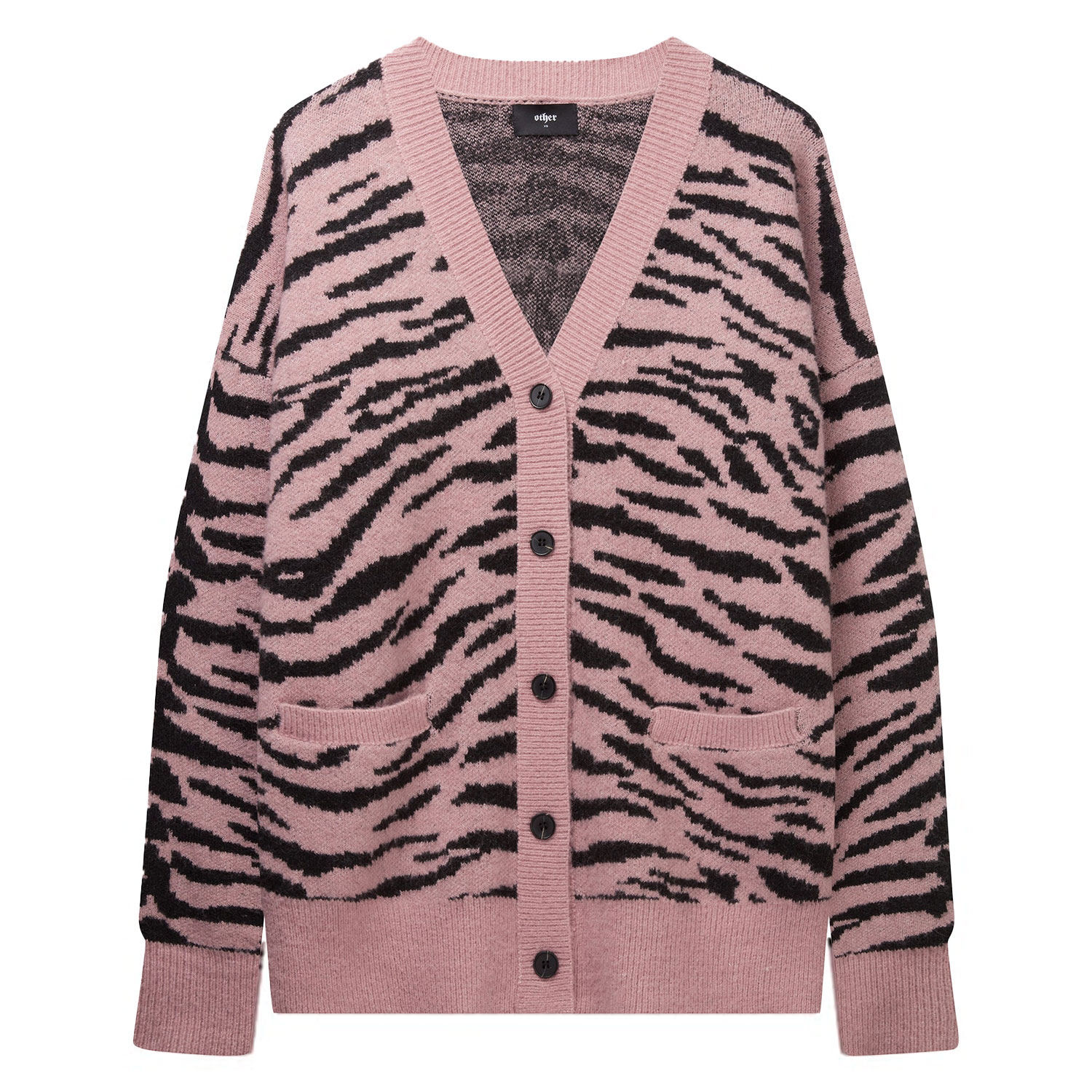 Women’s Pink / Purple / Black Zebra Cardigan - Oversized - Pink Medium OTHER UK