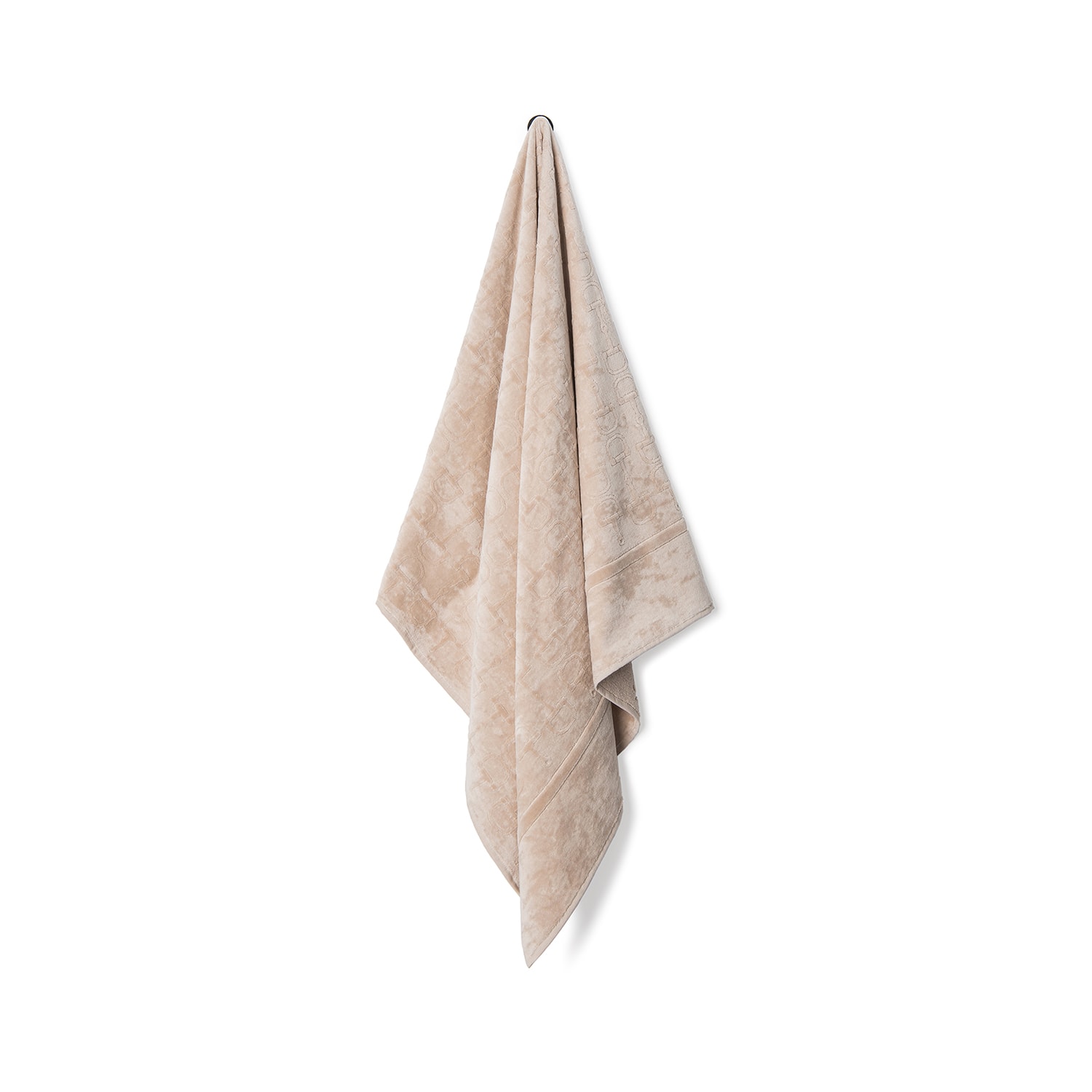 La Reina Neutrals Velour Bath Towel Beige Large