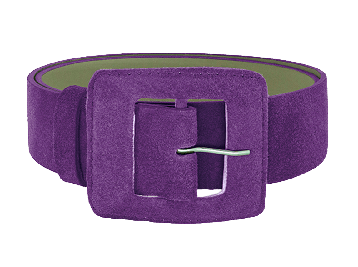 Women’s Pink / Purple Suede Square Buckle Belt - Purple Small Beltbe