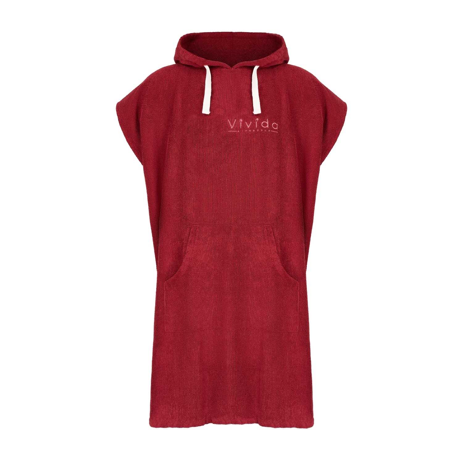 Vivida Essential Poncho Towel Changing Robe - Rhubarb Red In Red