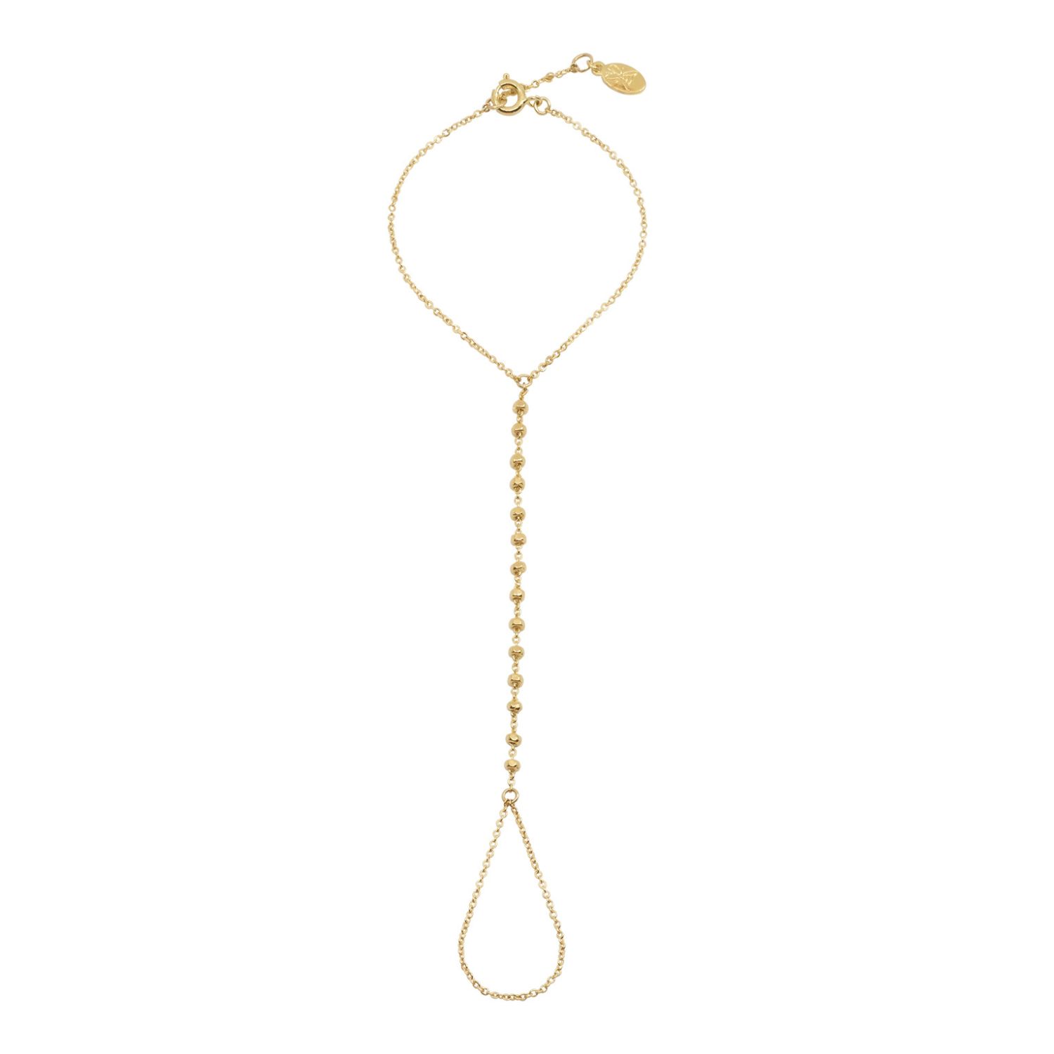 Atelier Petites Pierres Women's Gold / Rose Gold Mini Balls - Chain Finger Bracelet