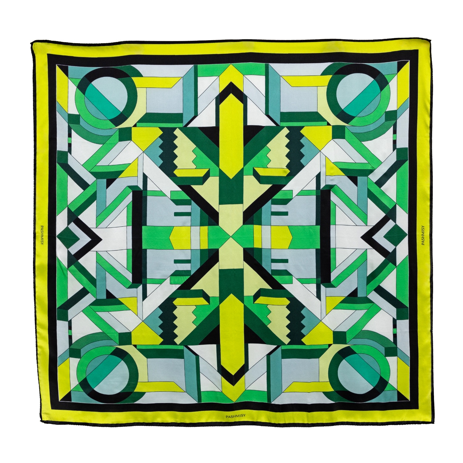 Women’s Kelly Green Contour Silk Scarf One Size Pashmisy