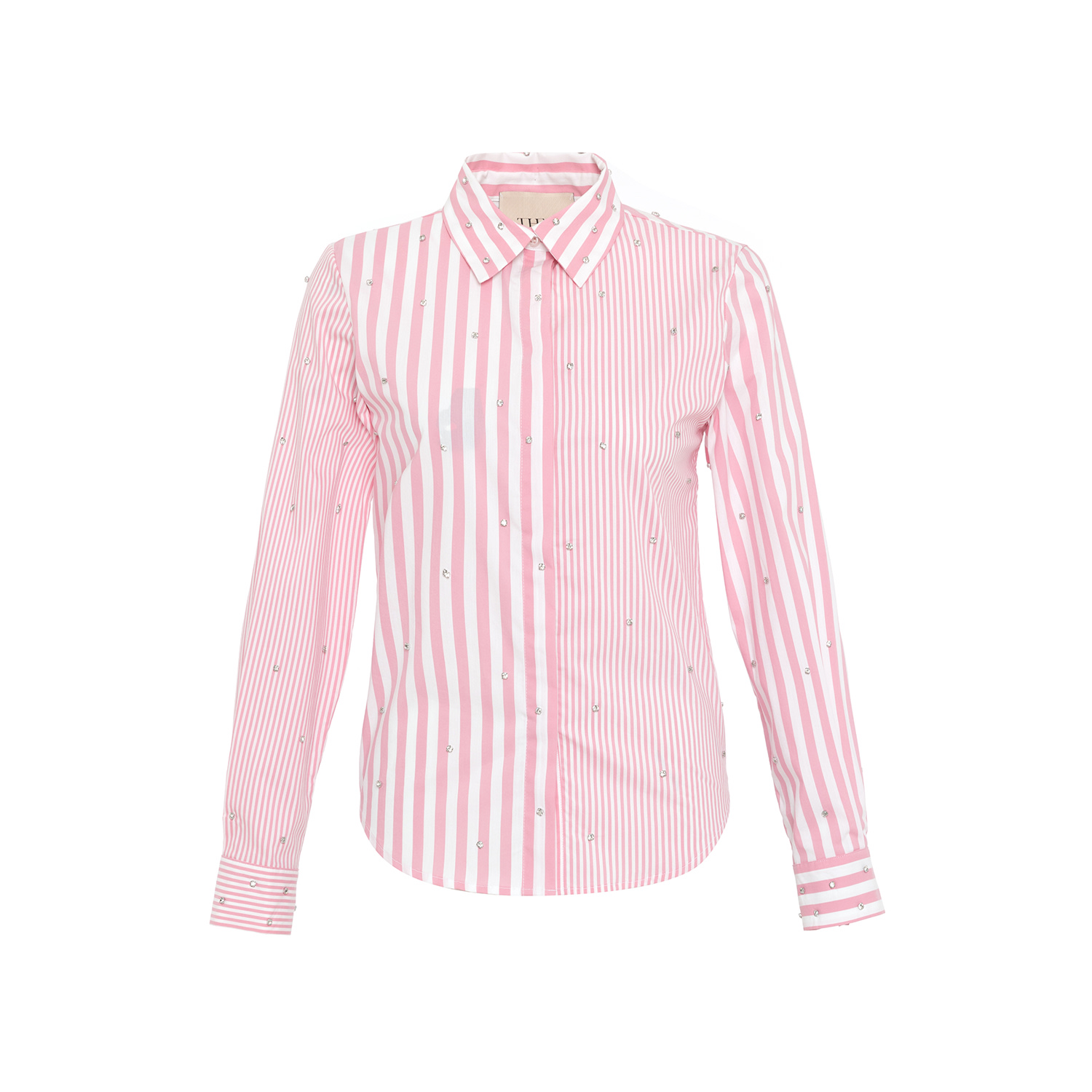 Theo The Label Women's Pink / Purple Echo Mix Stripe Pearly Shirt - Lantana / Crystal In Pink/purple