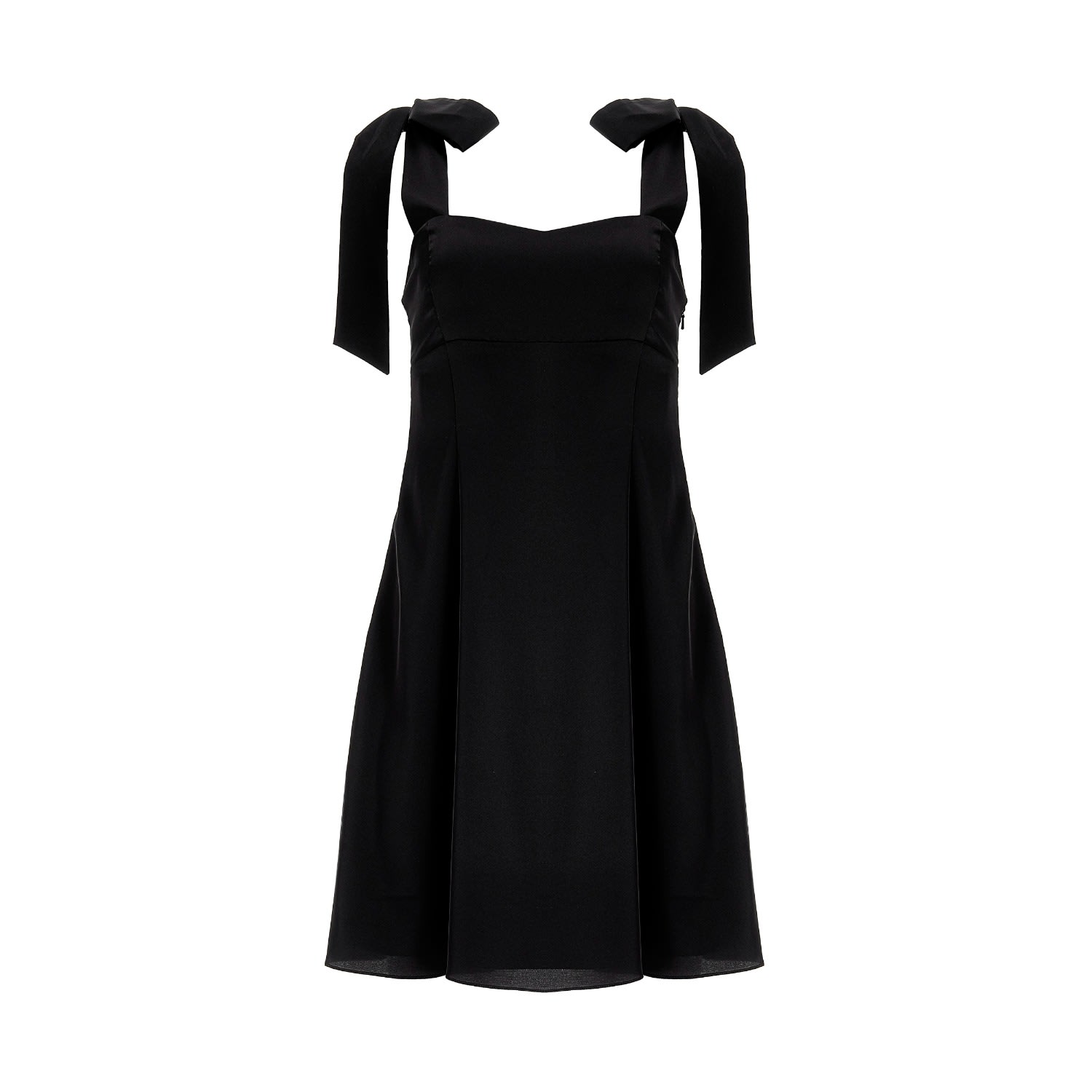 Lita Couture Women's Black Ribbon-strap Flared Mini Dress