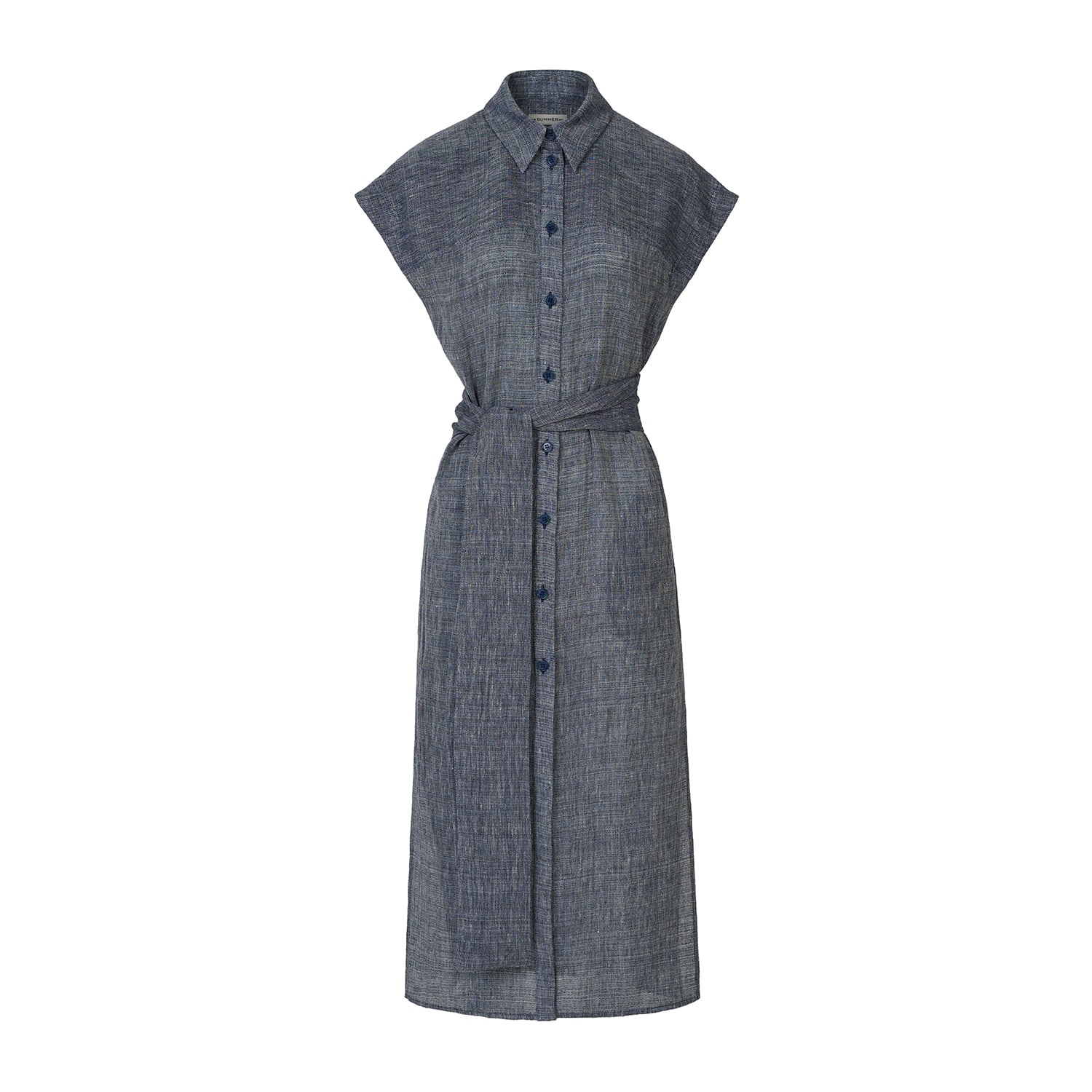 The Summer Edit Women's Blue Tatum Linen Shirt Dress - Indigo In Blue