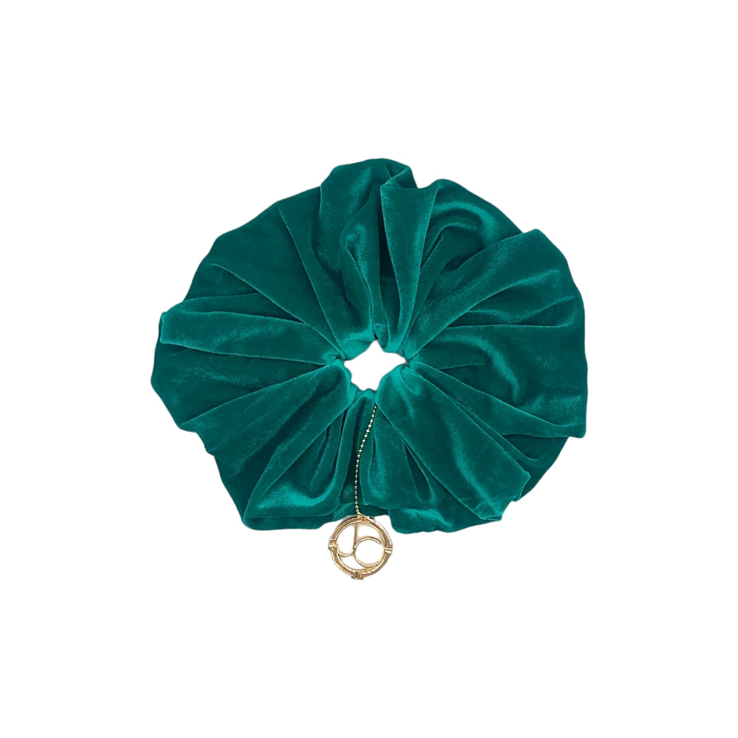 Women’s Green Oh Halo Velour Scrunchy - Jade One Size Julia Clancey