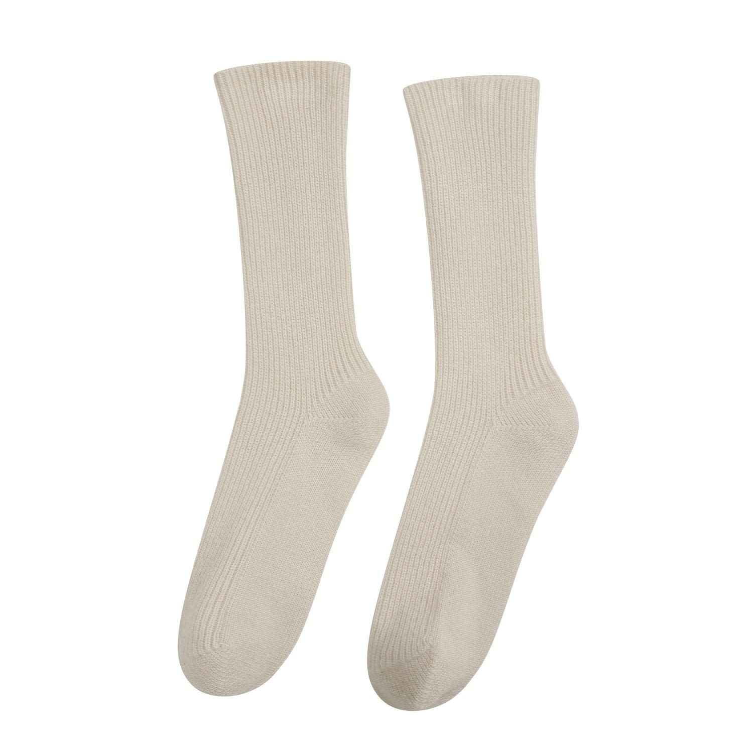 Loop Cashmere Women's White Cashmere Sock In Snow In White