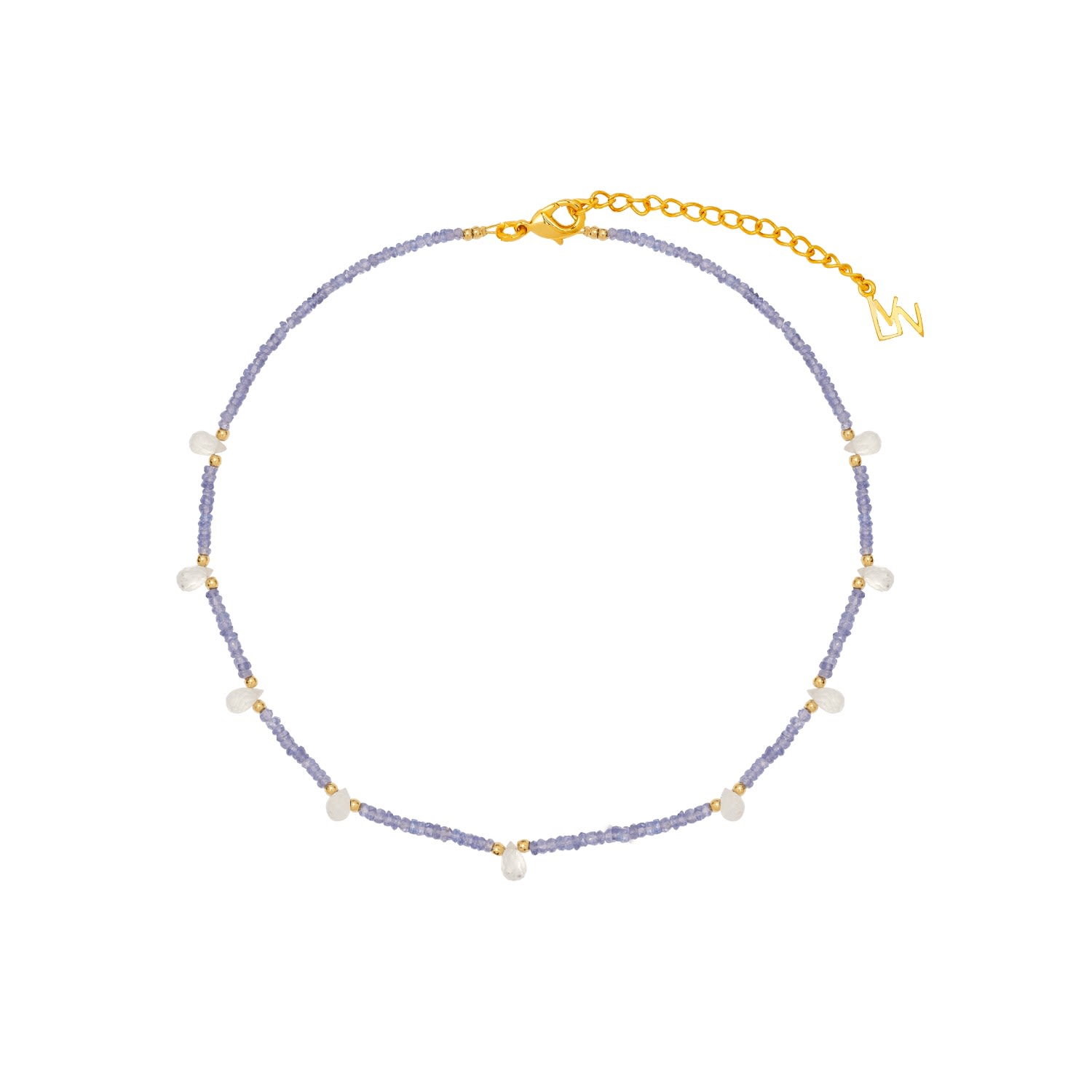 Lavani Jewels Women's Orange / Gold / White White & Lilac Pedraza Tanzanite Necklace In Blue