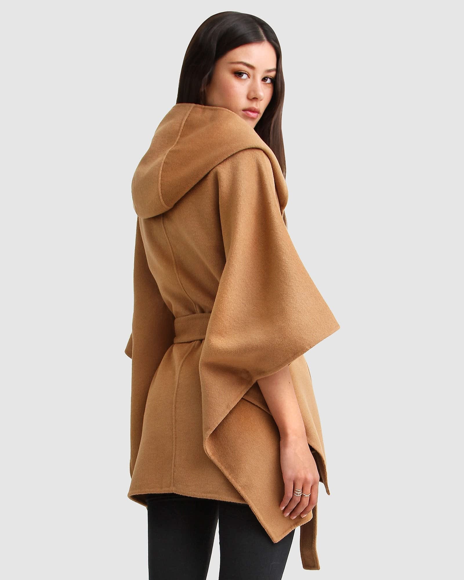 Jackson Landing Wool Blend Cape Coat - Dark Camel | Belle