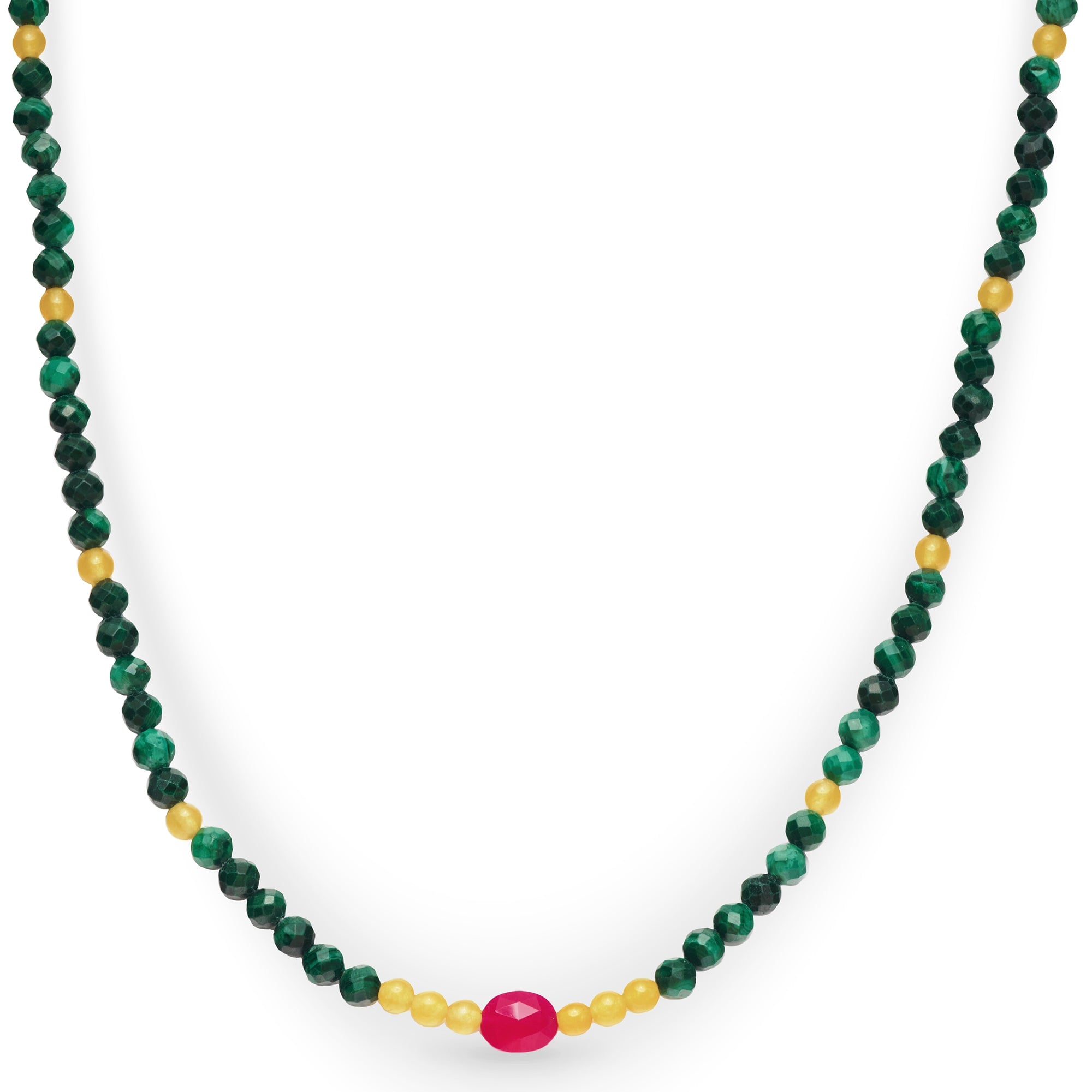 Zohreh V. Jewellery Women's Green / Pink / Purple Pink Quartz, Citrine & Malachite Beaded Necklace Sterling Silver