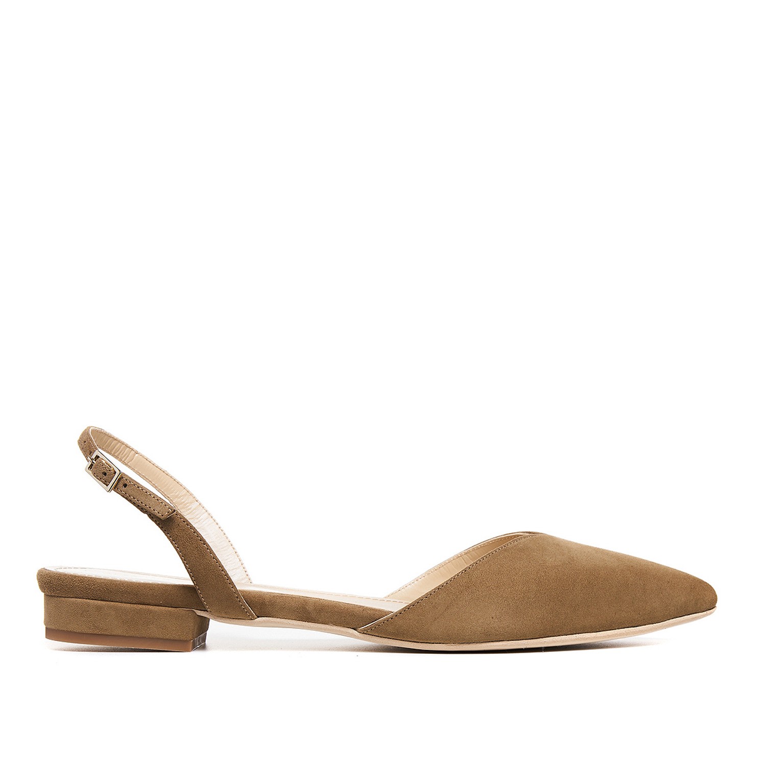 Ginissima Women's Brown Alice V-cut Slingback Flats In Brown