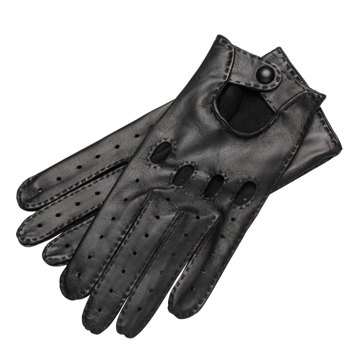 Rome - Men's Handsewn Lambskin Driving Gloves In Black | 1861