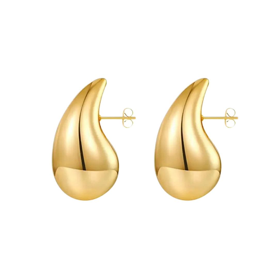 Women’s Large Gold Droplet Studs The Messy Archive