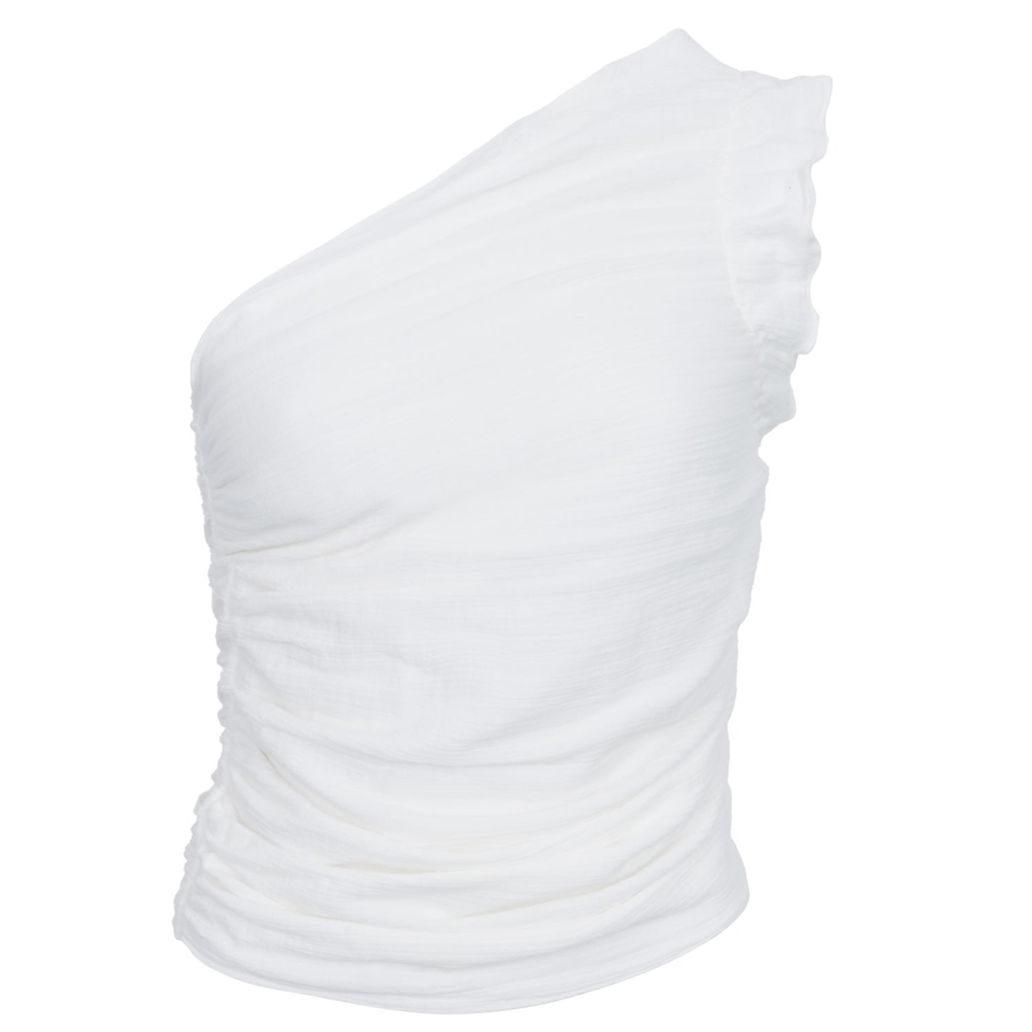 The Etta Collection Women's Agora One Shoulder Top White In White