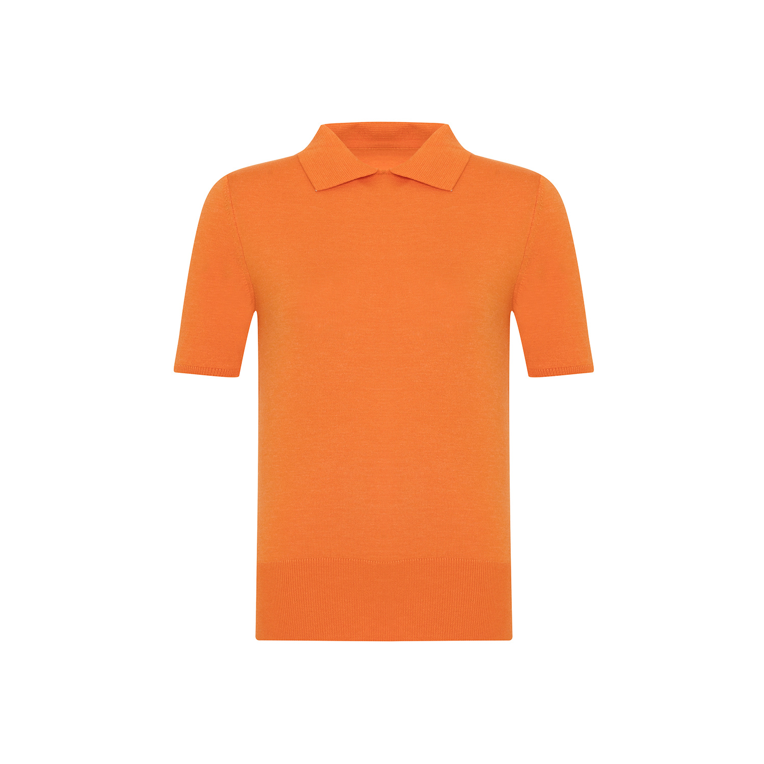 Theo The Label Nomia Short Sleeve Polo Tee In Yellow/orange