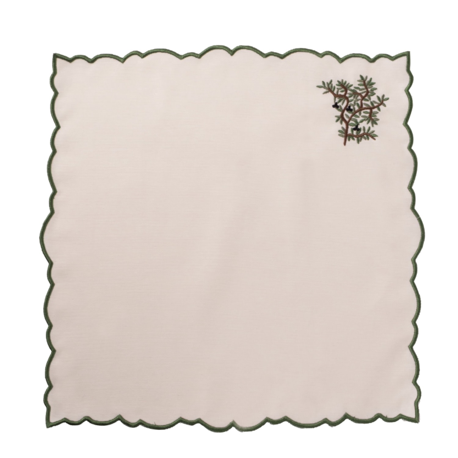 Km Home Collection Neutrals Olive Tree Cotton Napkin Set