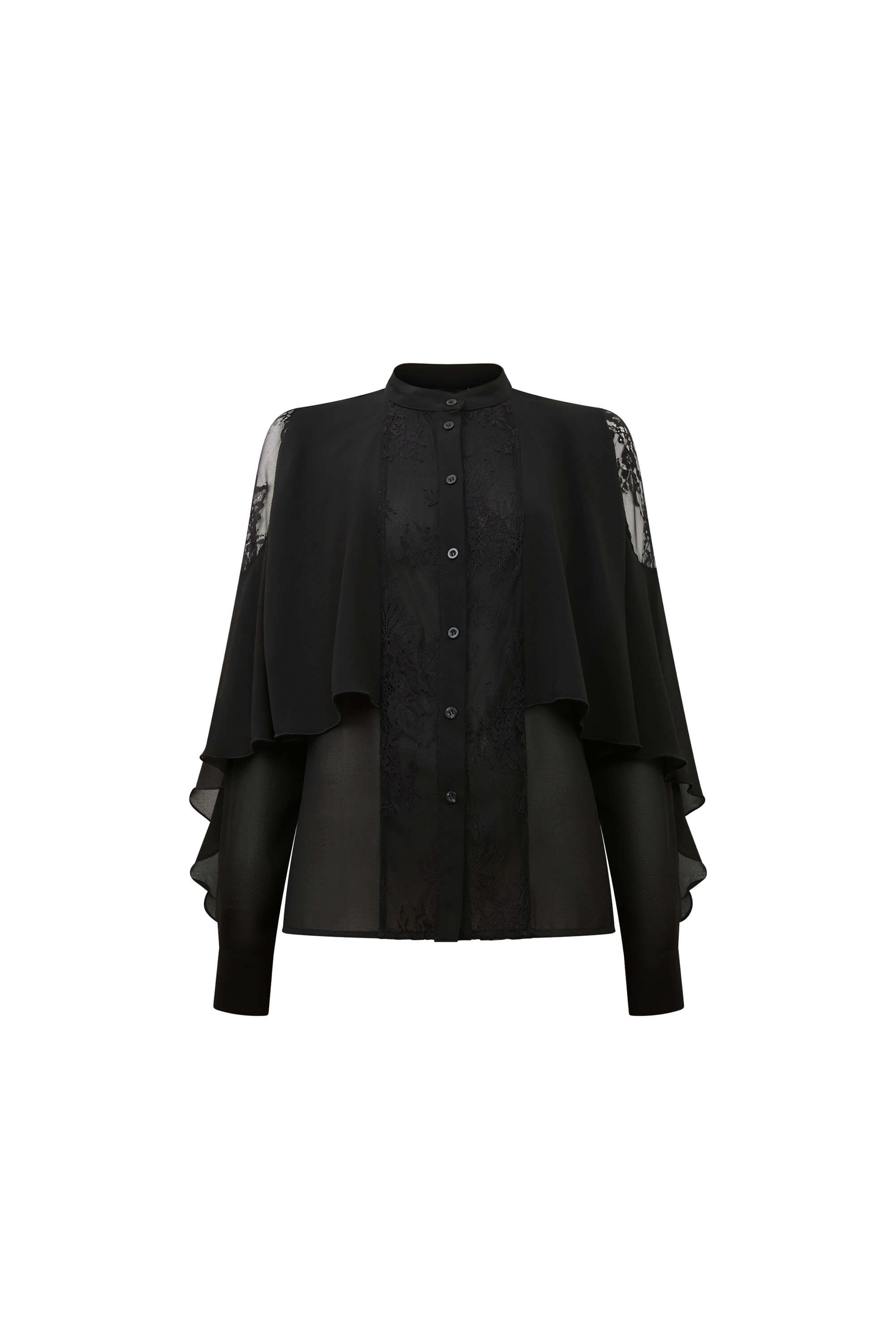James Lakeland Women's Black Lace Front Detail Shirt In Black