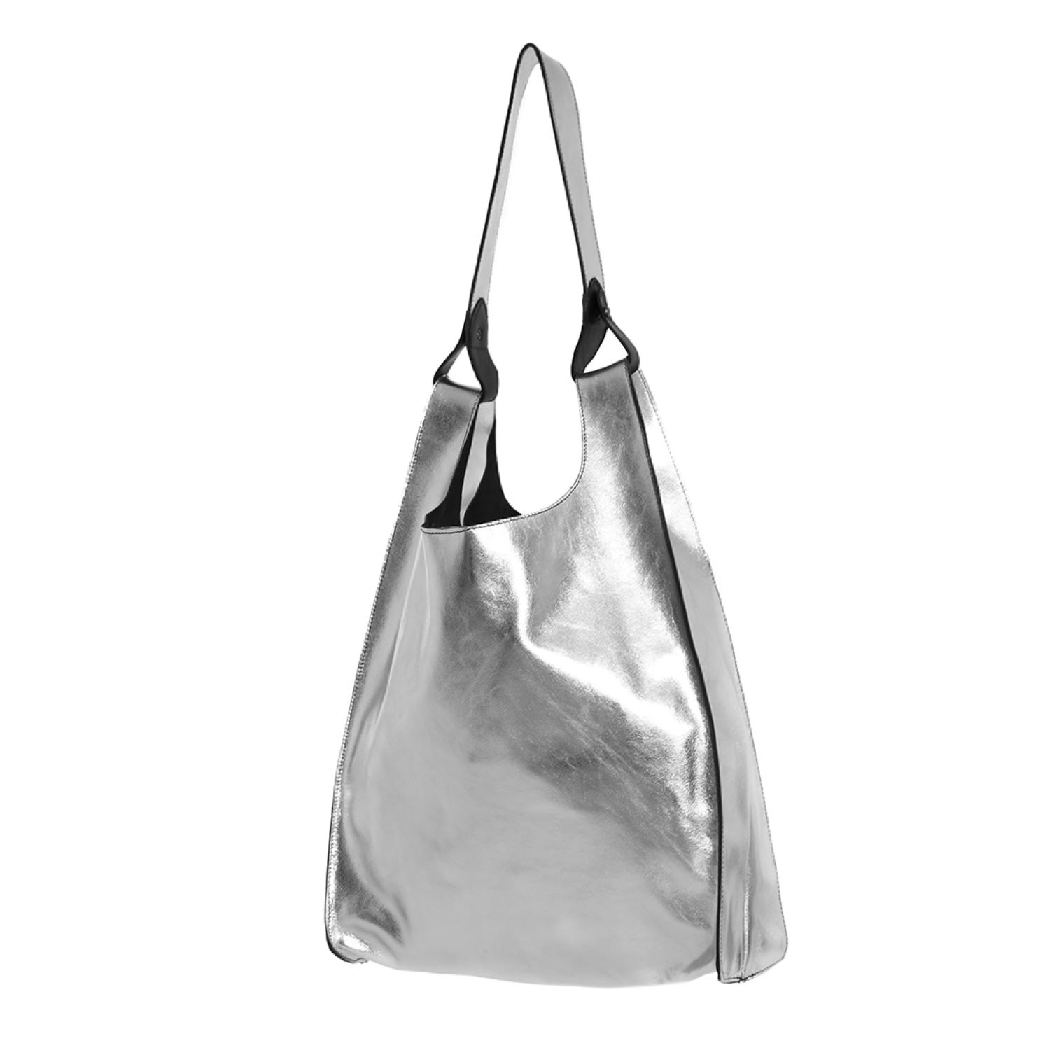 Women’s Silver Leather Shoulder Bag T-Shirt Juan-Jo