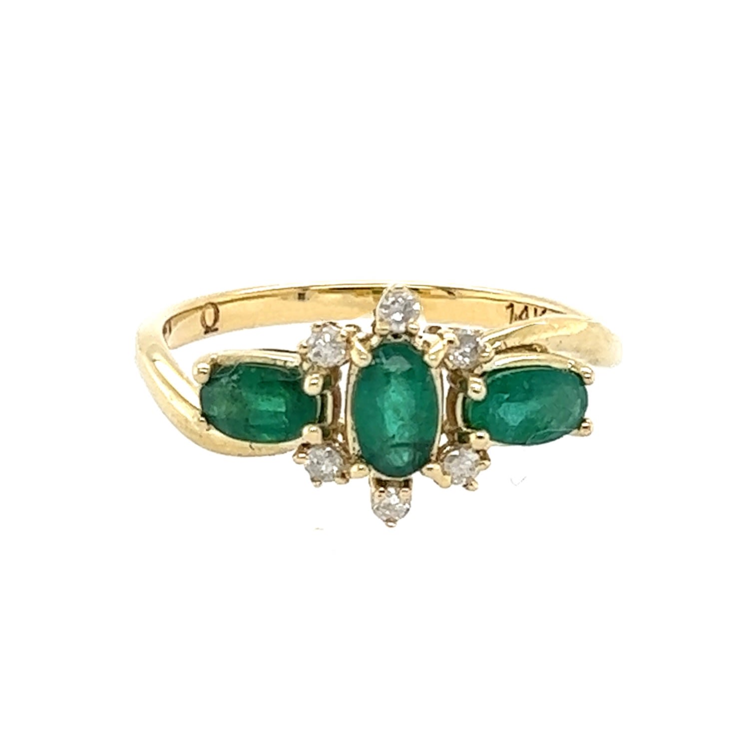 Women’s Green / White Jasmine Gold & Emerald & Diamond Ring Qori Nyc