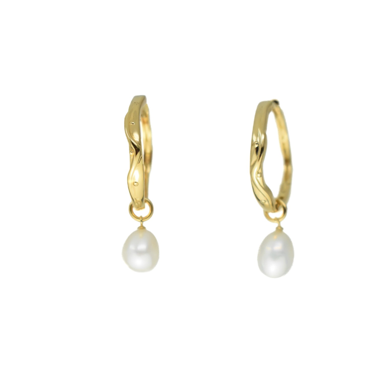 Women’s Gold Celeste Pearl Hoop Earrings Dov Jewelry