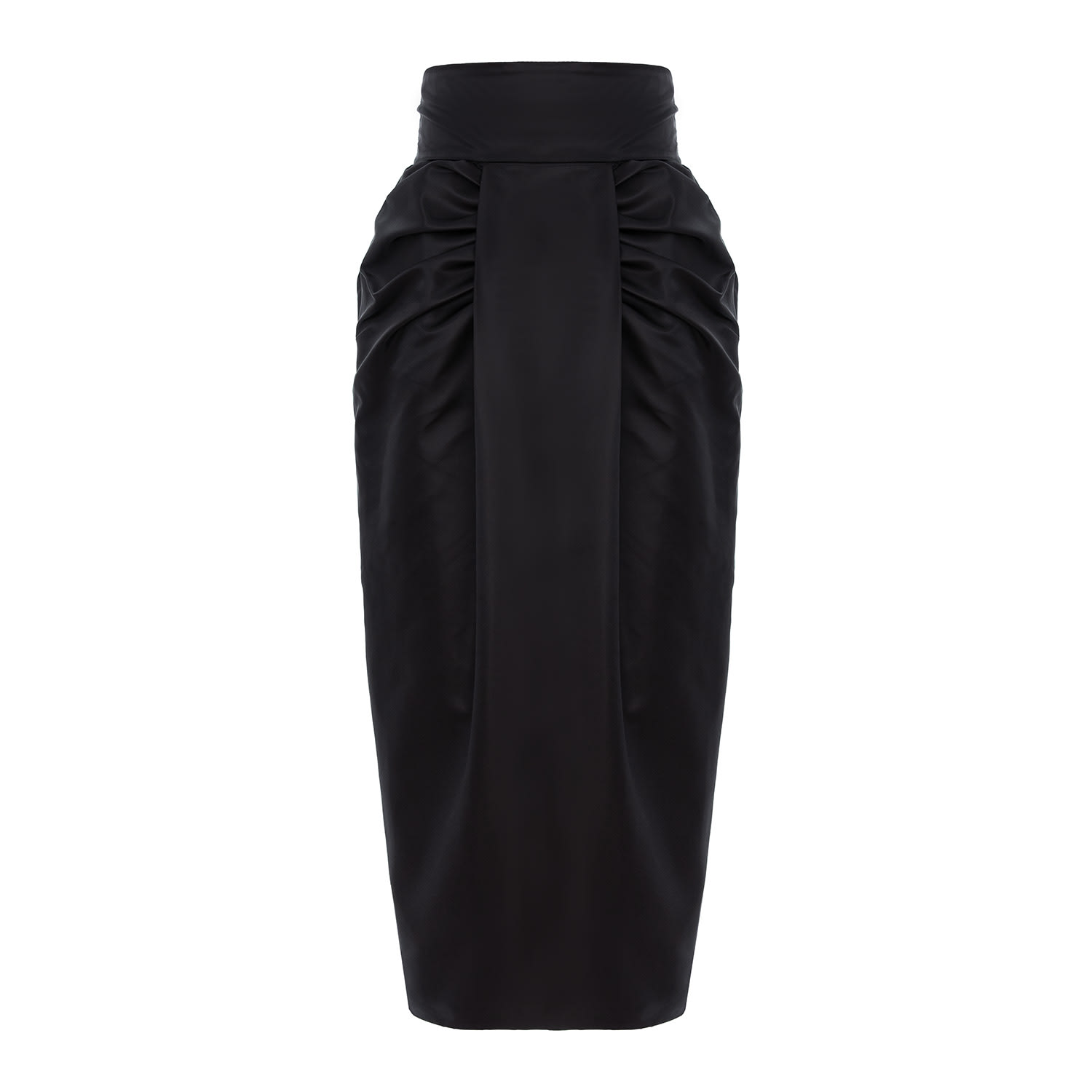 Concept A Trois Women's Pleated Skirt With Pockets, Made Of Taffeta, In Black