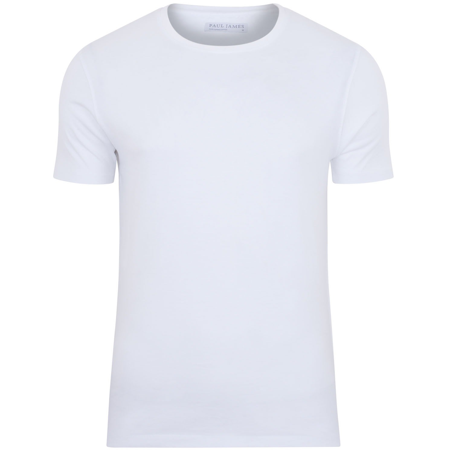 Paul James Knitwear Mens Heavyweight Charles Fitted Supima Cotton T-shirt- White In White