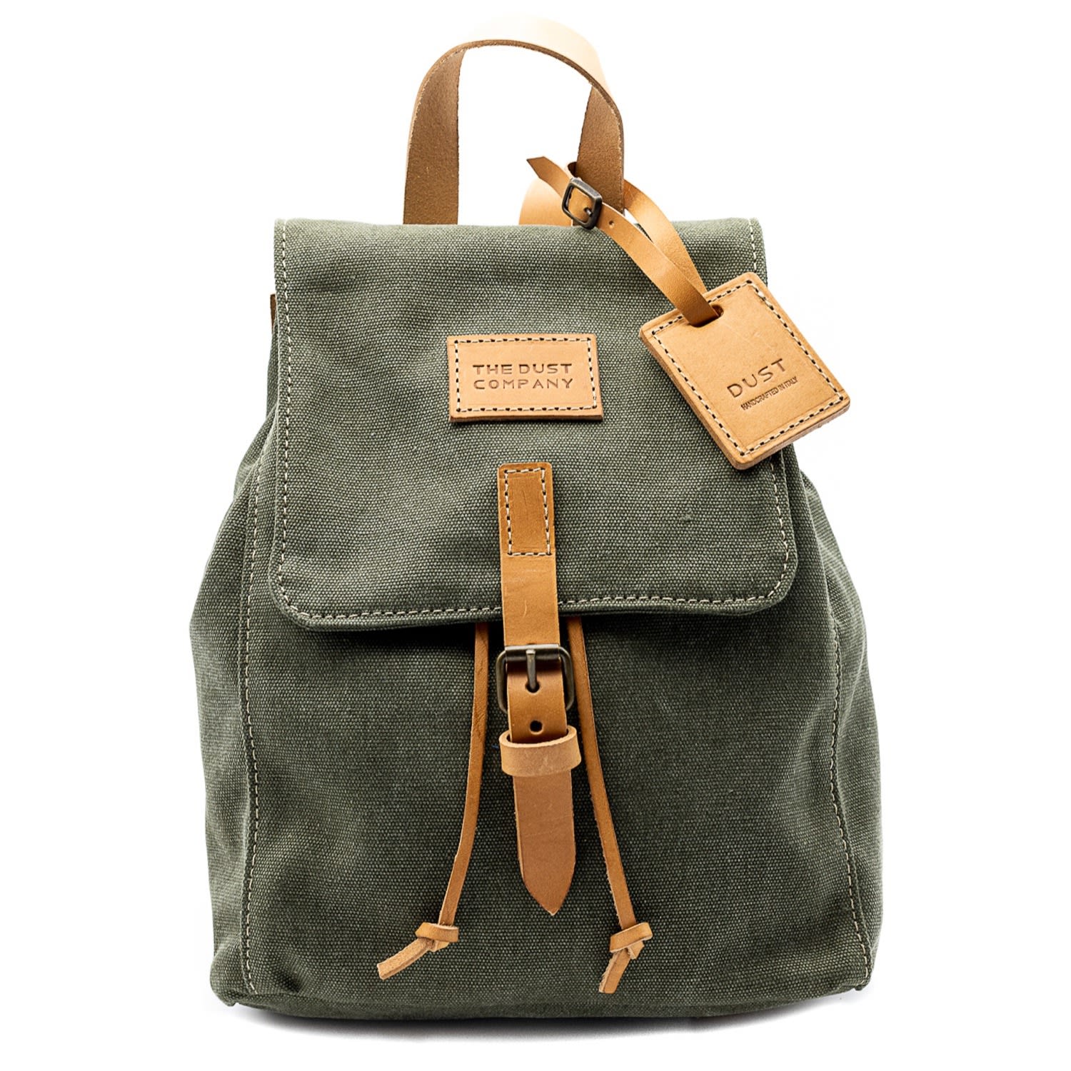 The Dust Company Women's Backpack In Cotton Green & Cuoio