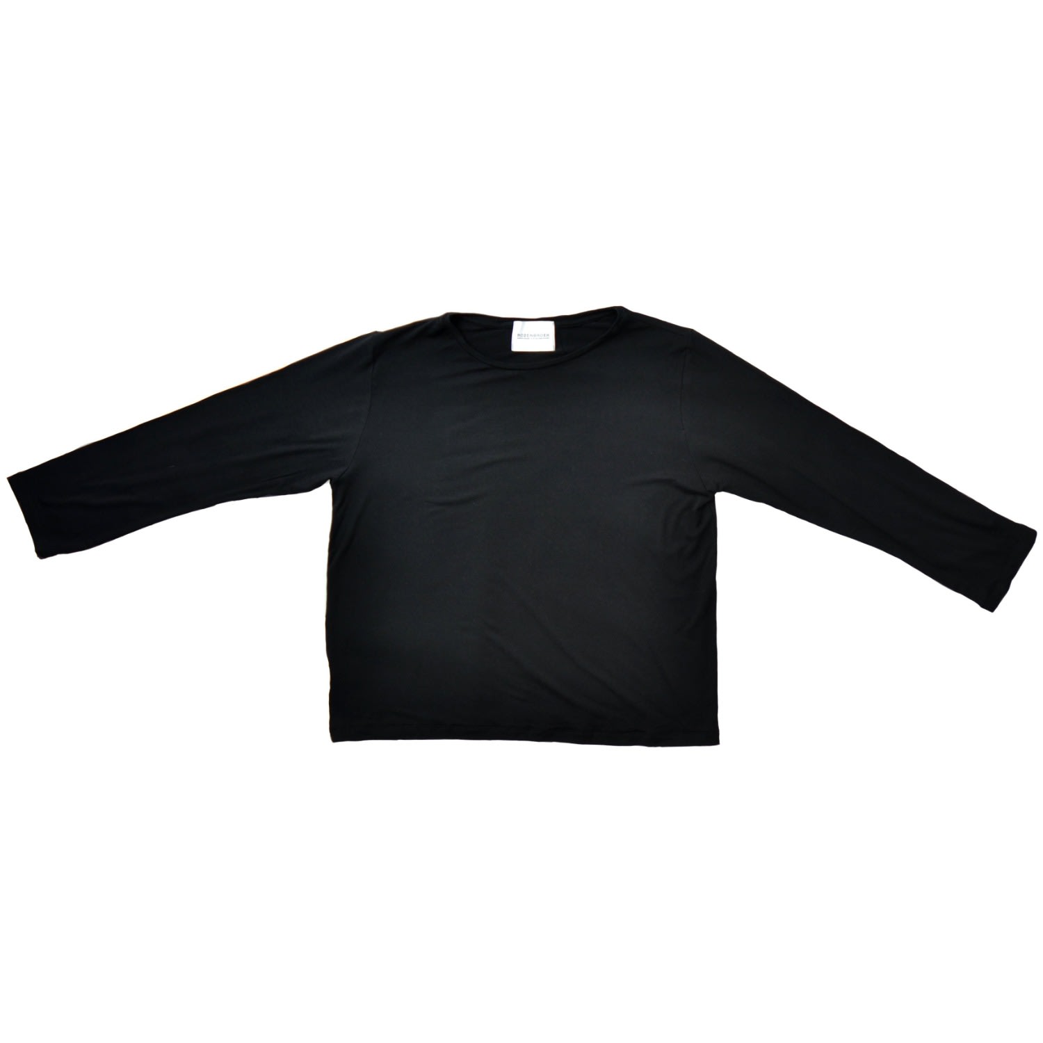 Black Womens Boxy Fit Organic Long Sleeve Bamboo T-Shirt Extra Large Rozenbroek