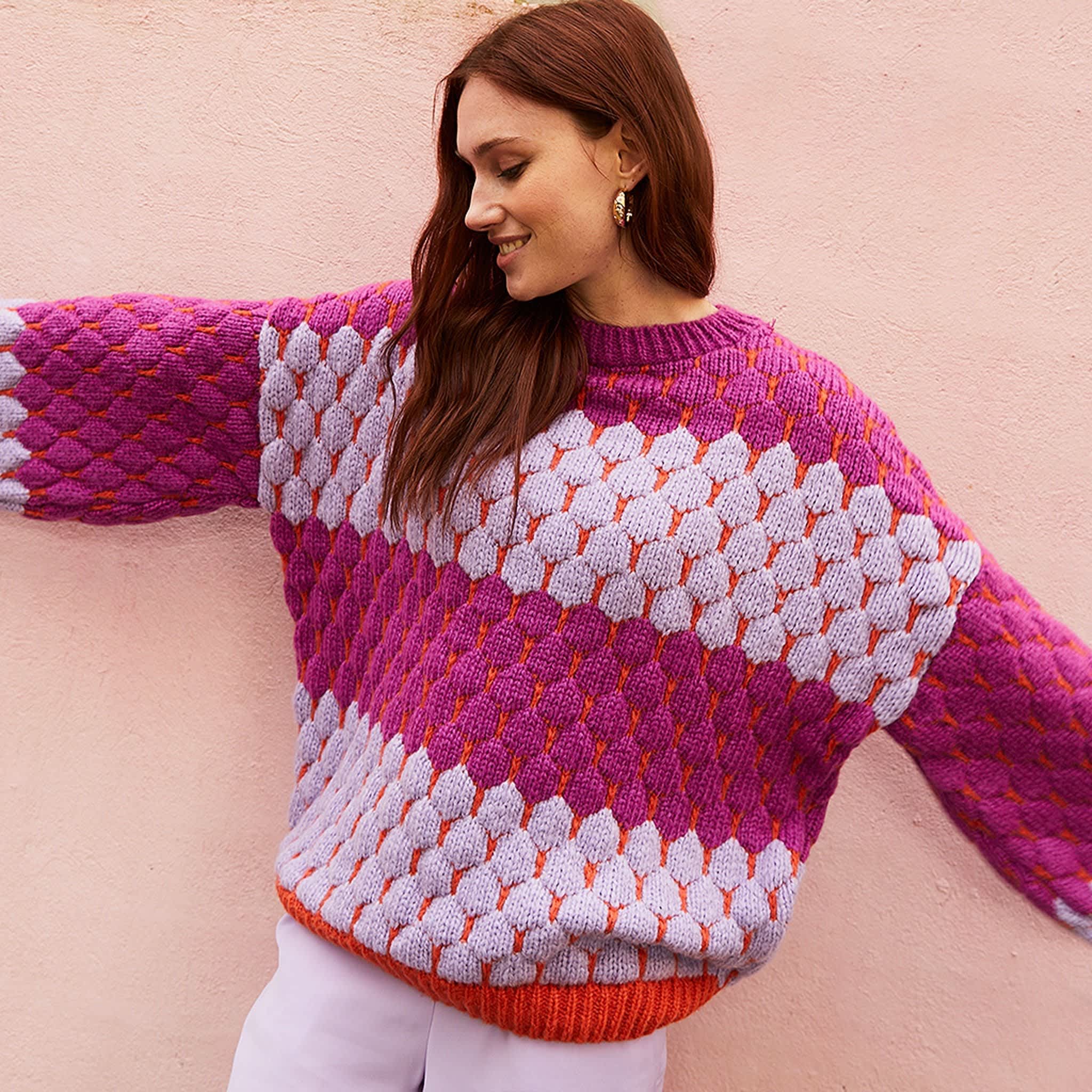 Marissa Bubble Stitch Stripe Jumper - Multi | Cara & The Sky