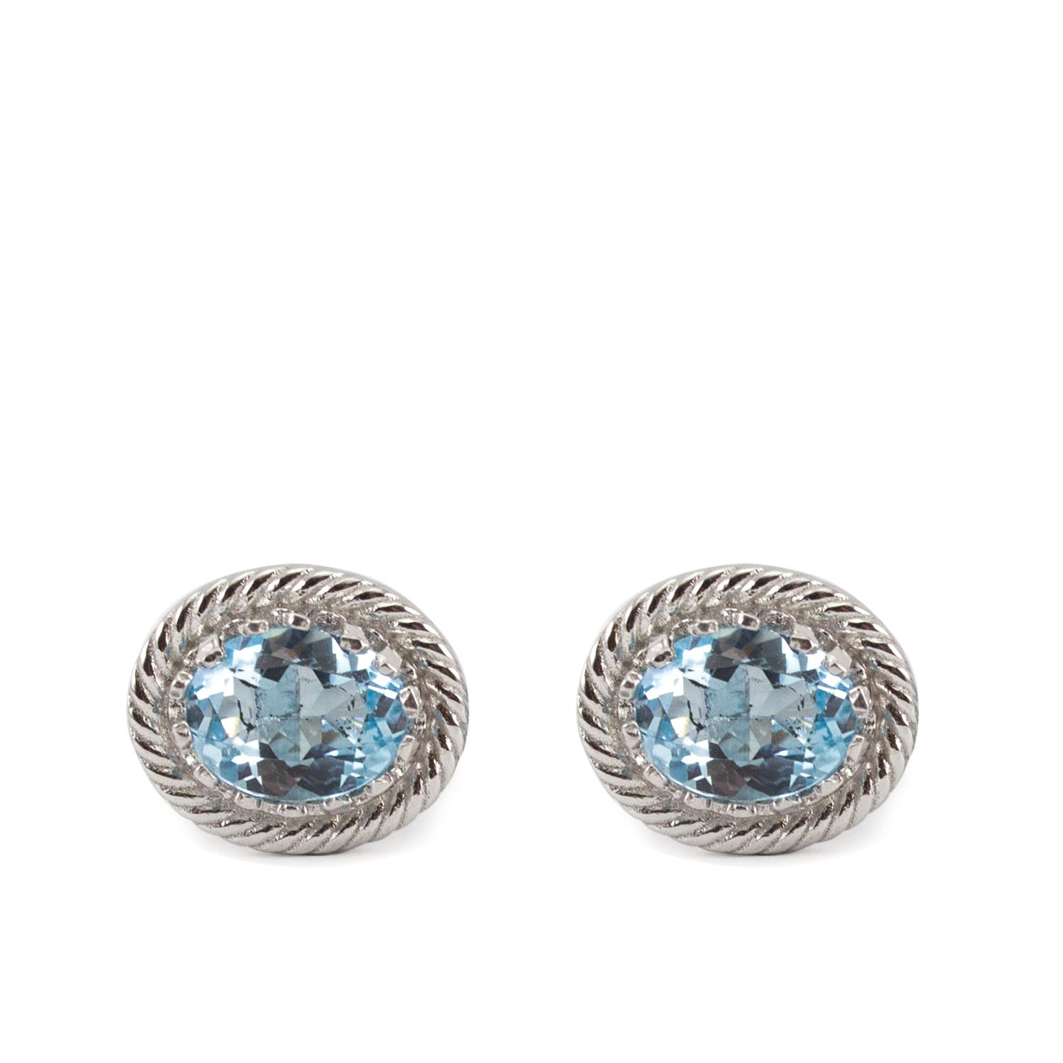 Women’s Blue / Silver Luccichio Sky Blue Topaz Stud Earrings Vintouch Italy