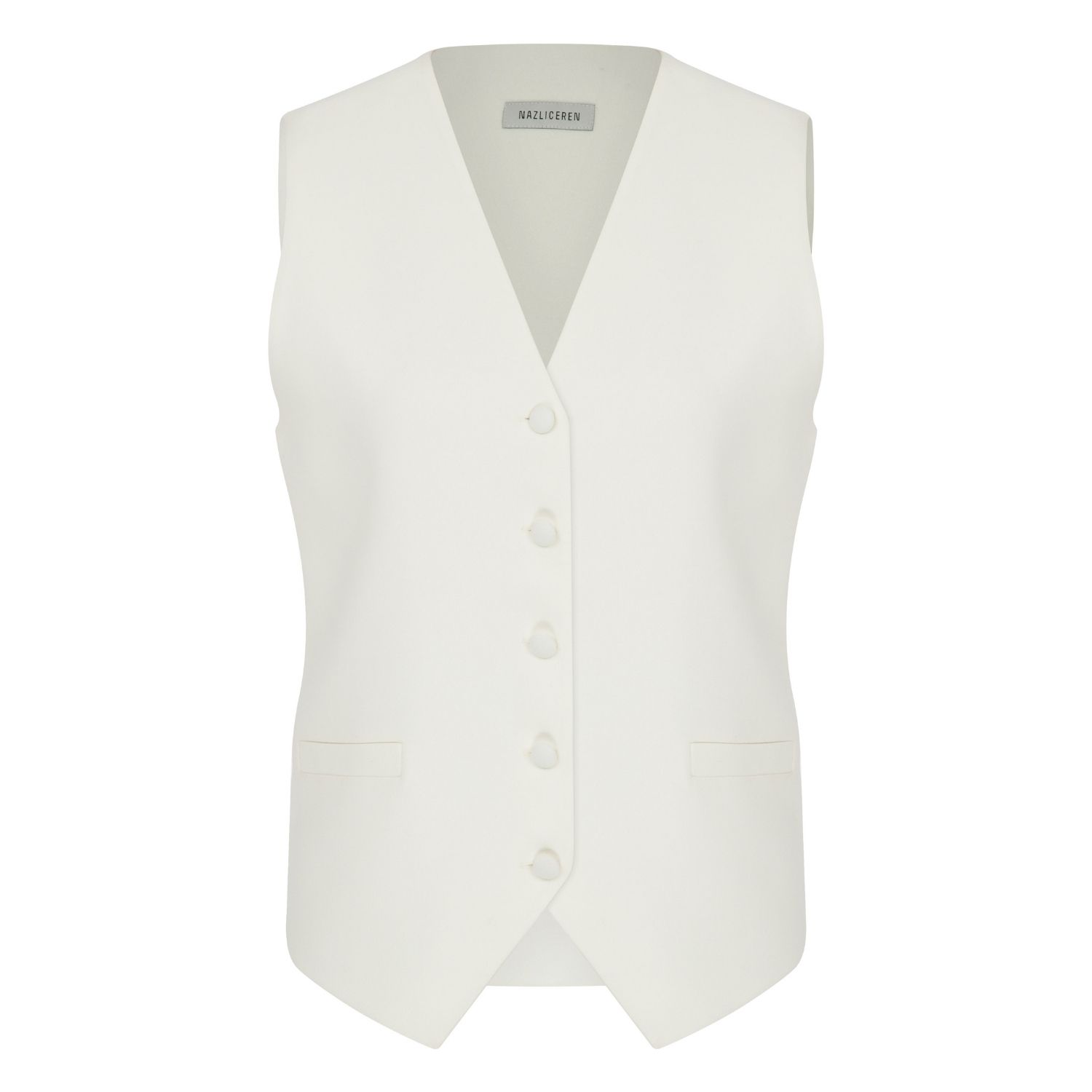 Shop Nazli Ceren Women's White Bea Crepe Vest In Blanche