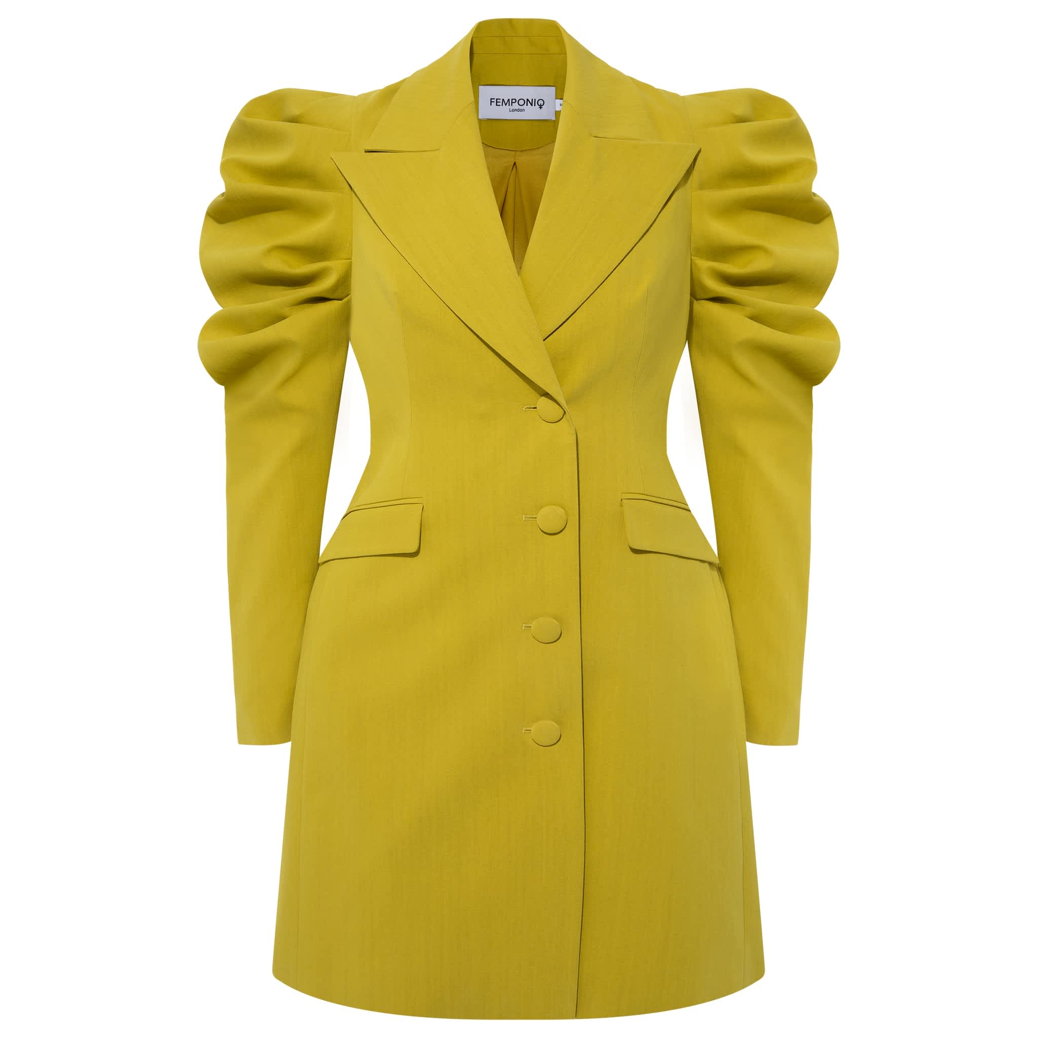yellow blazer dress Nadine Merabi Monica in Metallic Gold Fully lined in satin for a smooth Serena blazer dress M