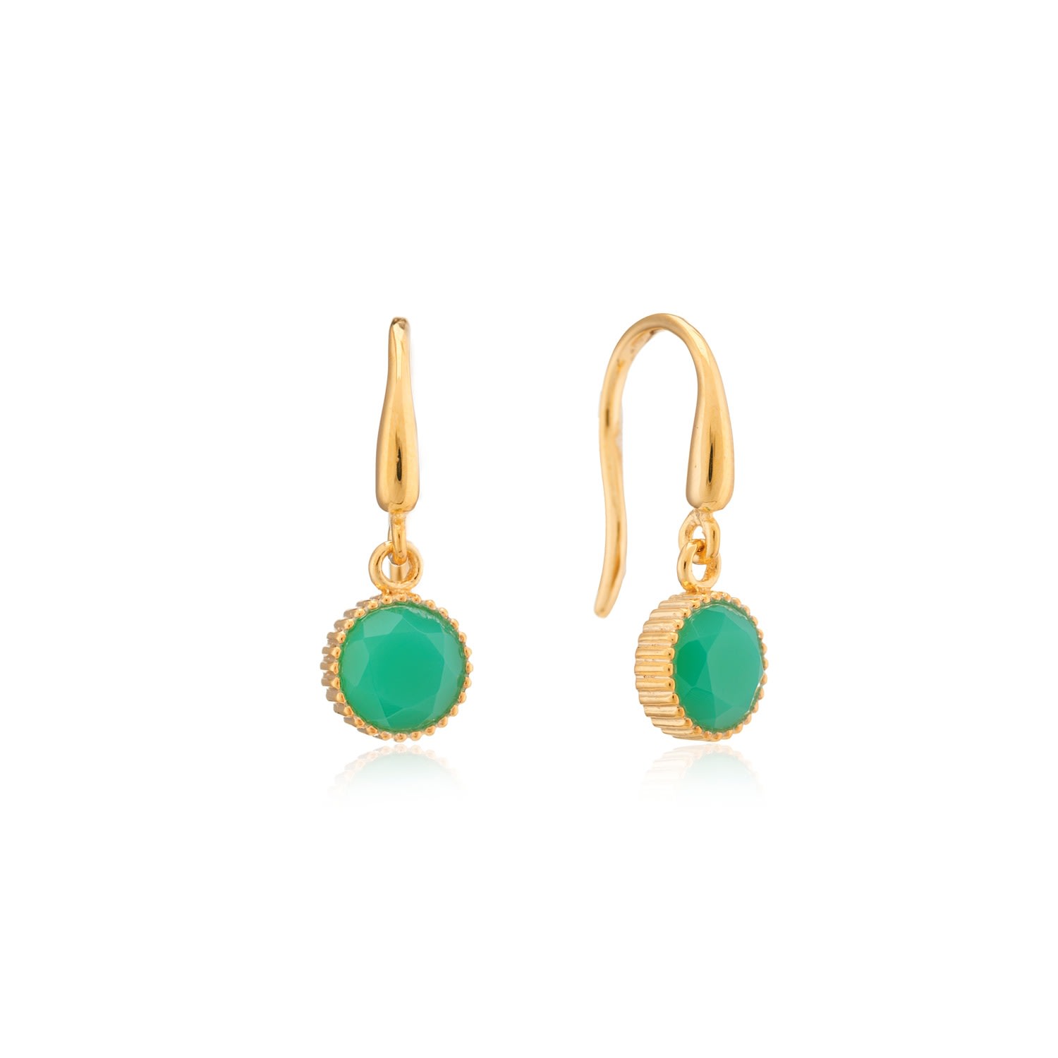 Women’s Gold / Green Barcelona May Birthstone Hook Earrings Chyrsoprase Auree Jewellery