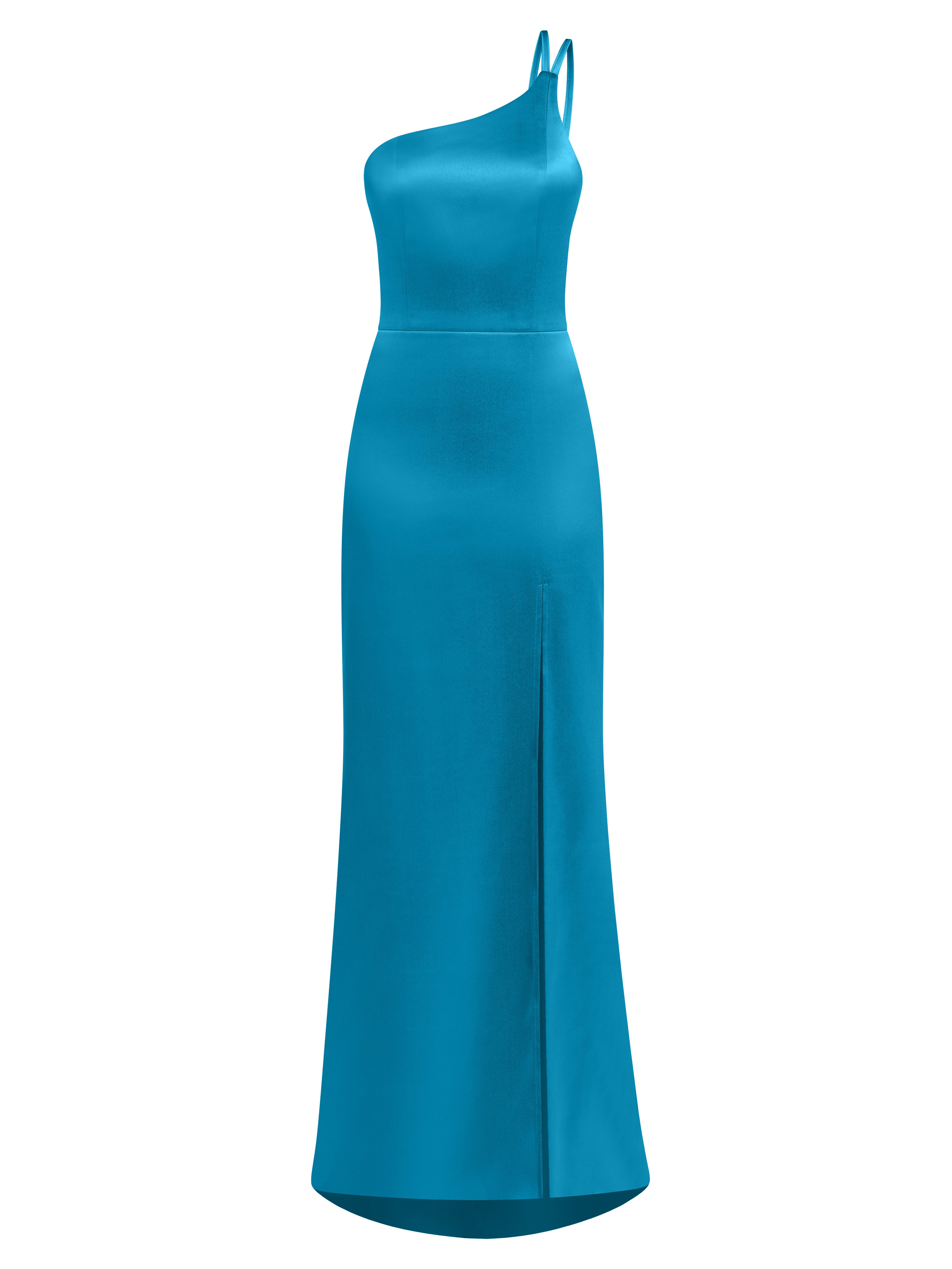 Women’s Goddess Of Love Satin Long Gown - Capri Blue Medium Tia Dorraine