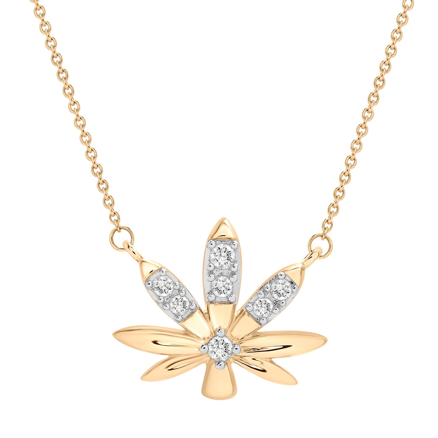 Miki & Jane Women's Gold Mary Jane Diamond Leaf Necklace In Gold