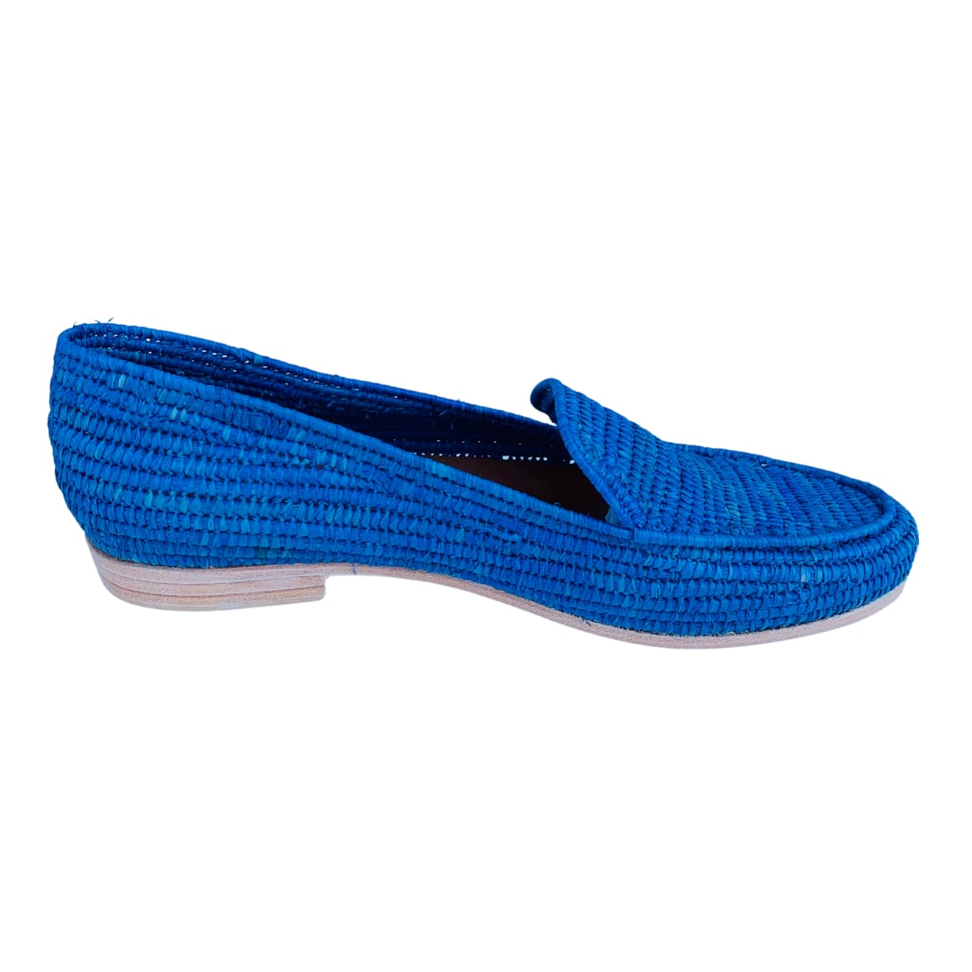 Ocelot Market Women's Raffia Loafers In Blue